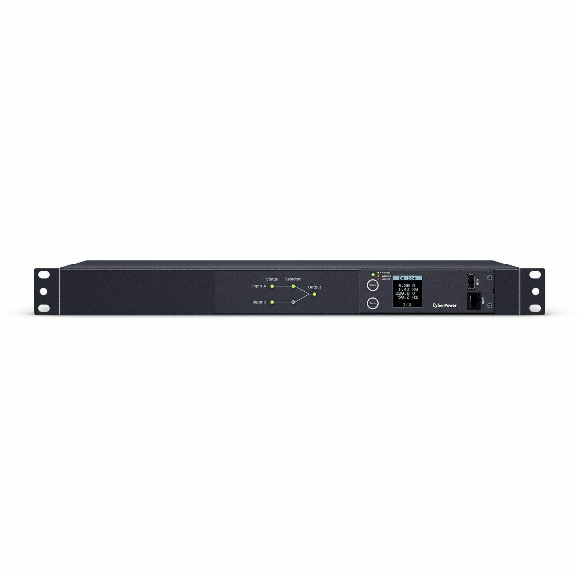 CyberPower PDU24006 Single Phase 240 - 200 VAC 20A Metered ATS PDU