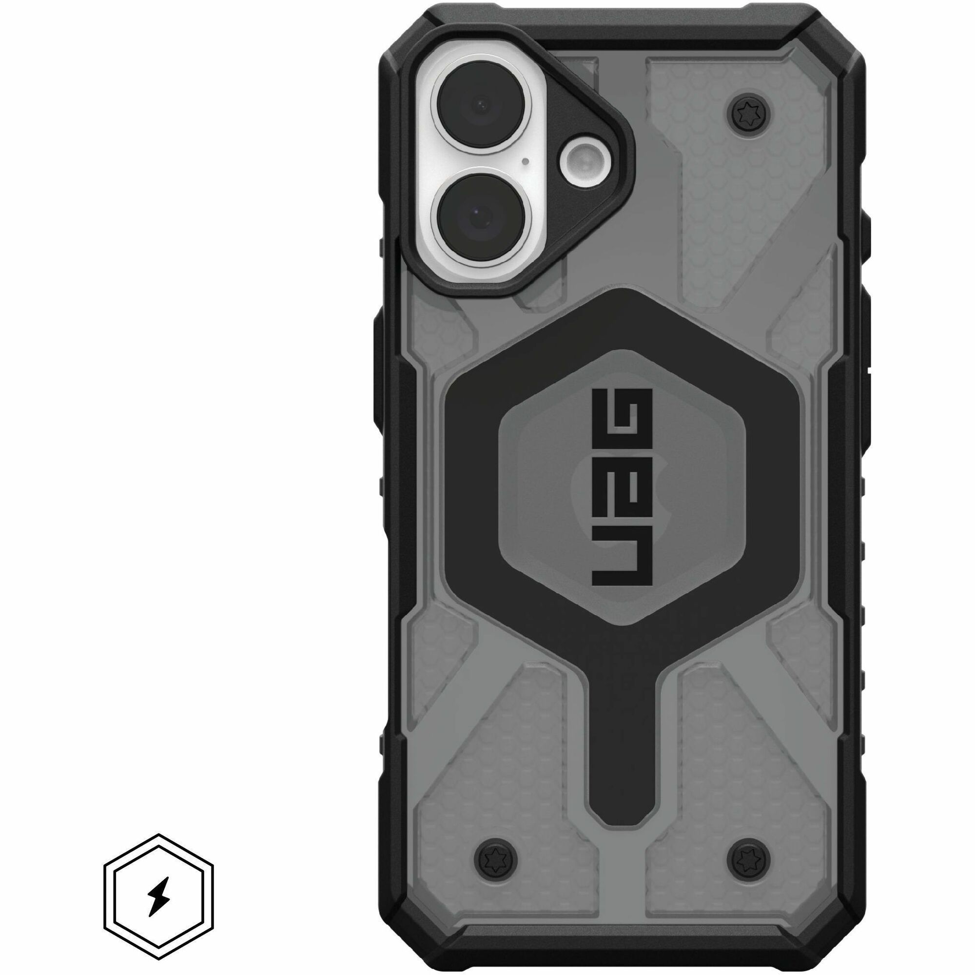 Urban Armor Gear Pathfinder Clear iPhone 16 Case - Ash/Black