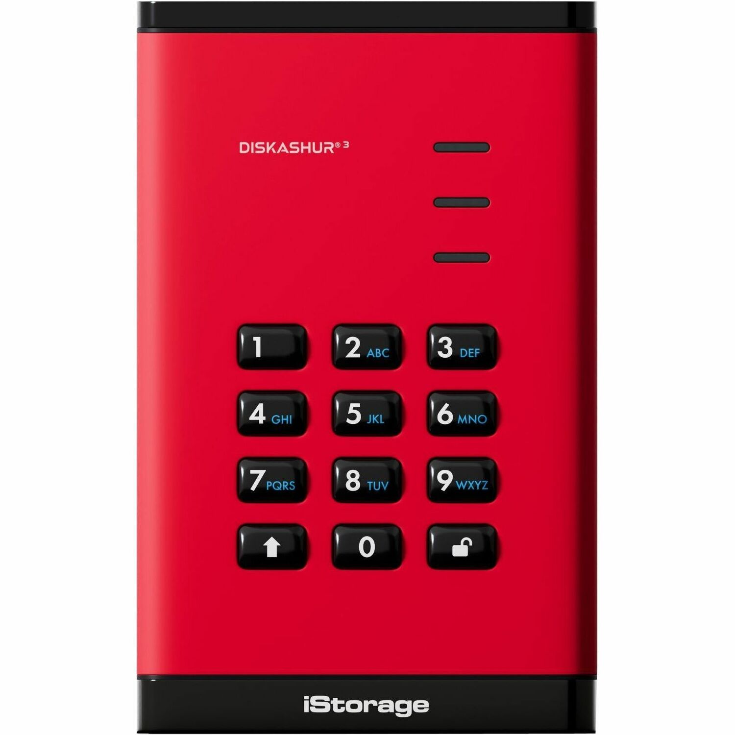 iStorage diskAshur3 512 GB Portable Solid State Drive | Red | Incorporated Common Criteria EAL 5+ | PIN protected | AES 256-bit Full Disk Hardware Encryption | Dust/Water Resistant | TAA Compliant