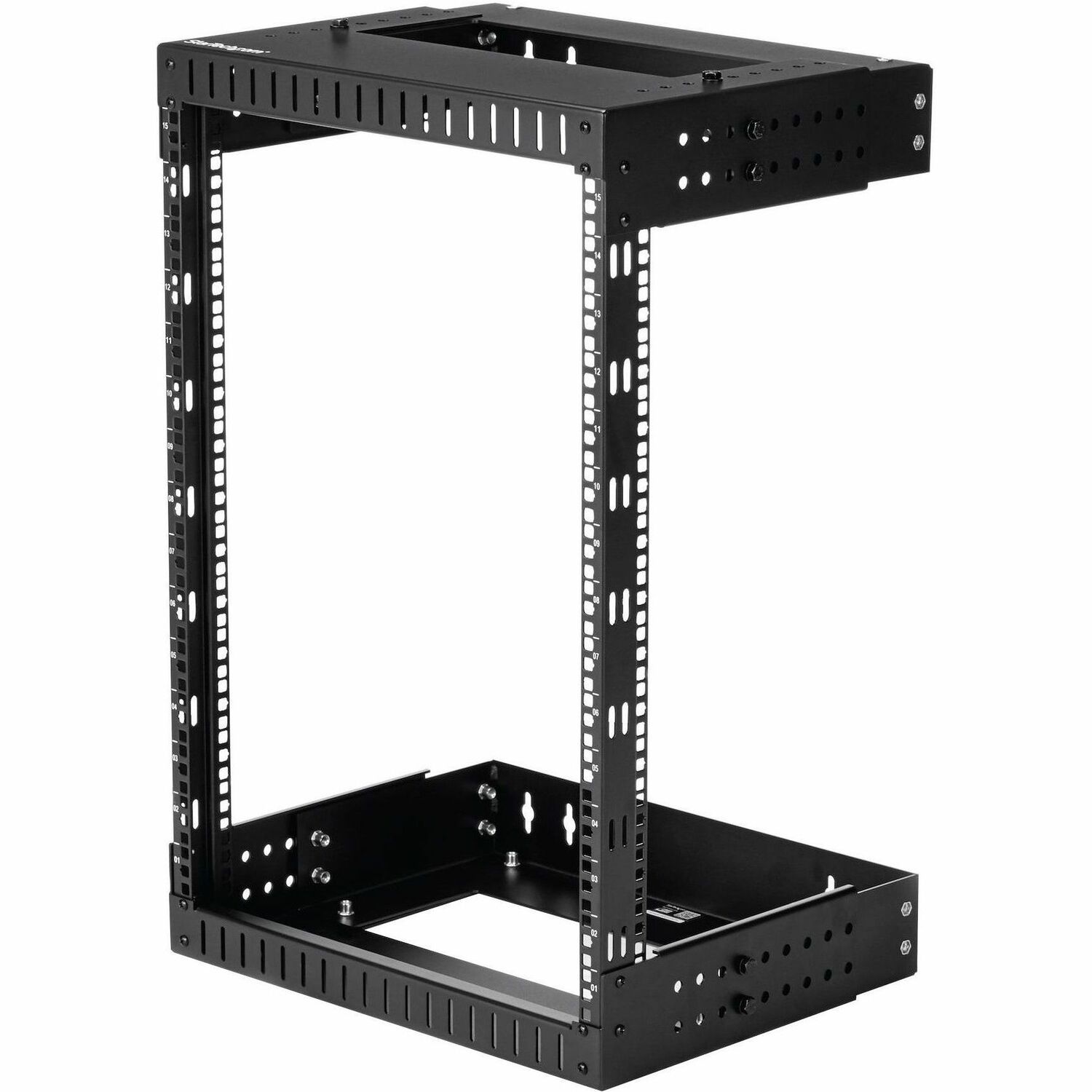 StarTech 2-Post 15U Heavy-Duty Wall Mount Network Rack, 19" Open Frame Server Rack with Adjustable Depth, Data Rack for IT Equipment