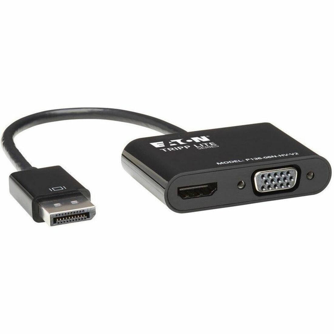 Eaton Tripp Lite Series DisplayPort to VGA/HDMI All-in-One Converter Adapter, DP ver 1.2, 4K 30 Hz HDMI