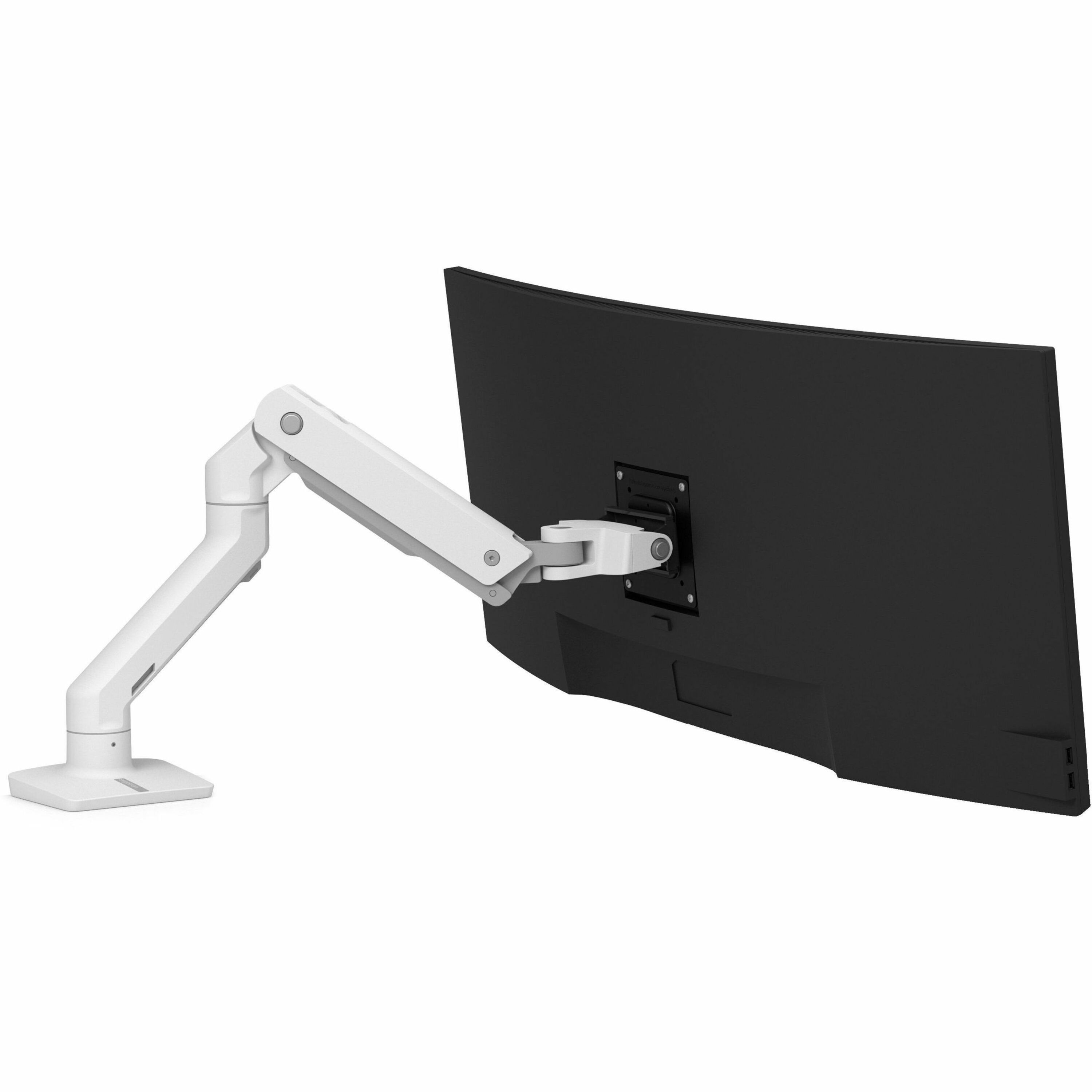 Ergotron Mounting Arm for Monitor, Display Screen, Curved Screen Display - White - Landscape/Portrait