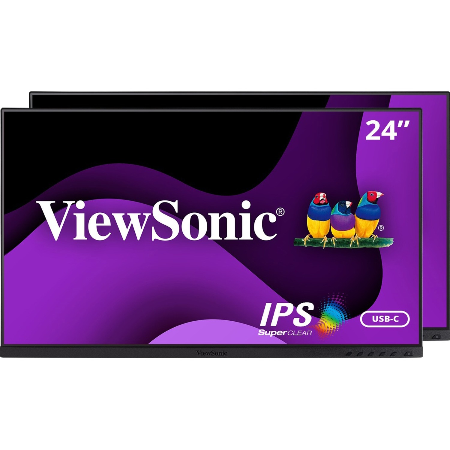 ViewSonic VG2455_56A_H2 24" Dual Pack Head-Only 1080p IPS Docking Monitors with USB C (x1 VG2455 and x1 VG2456a)
