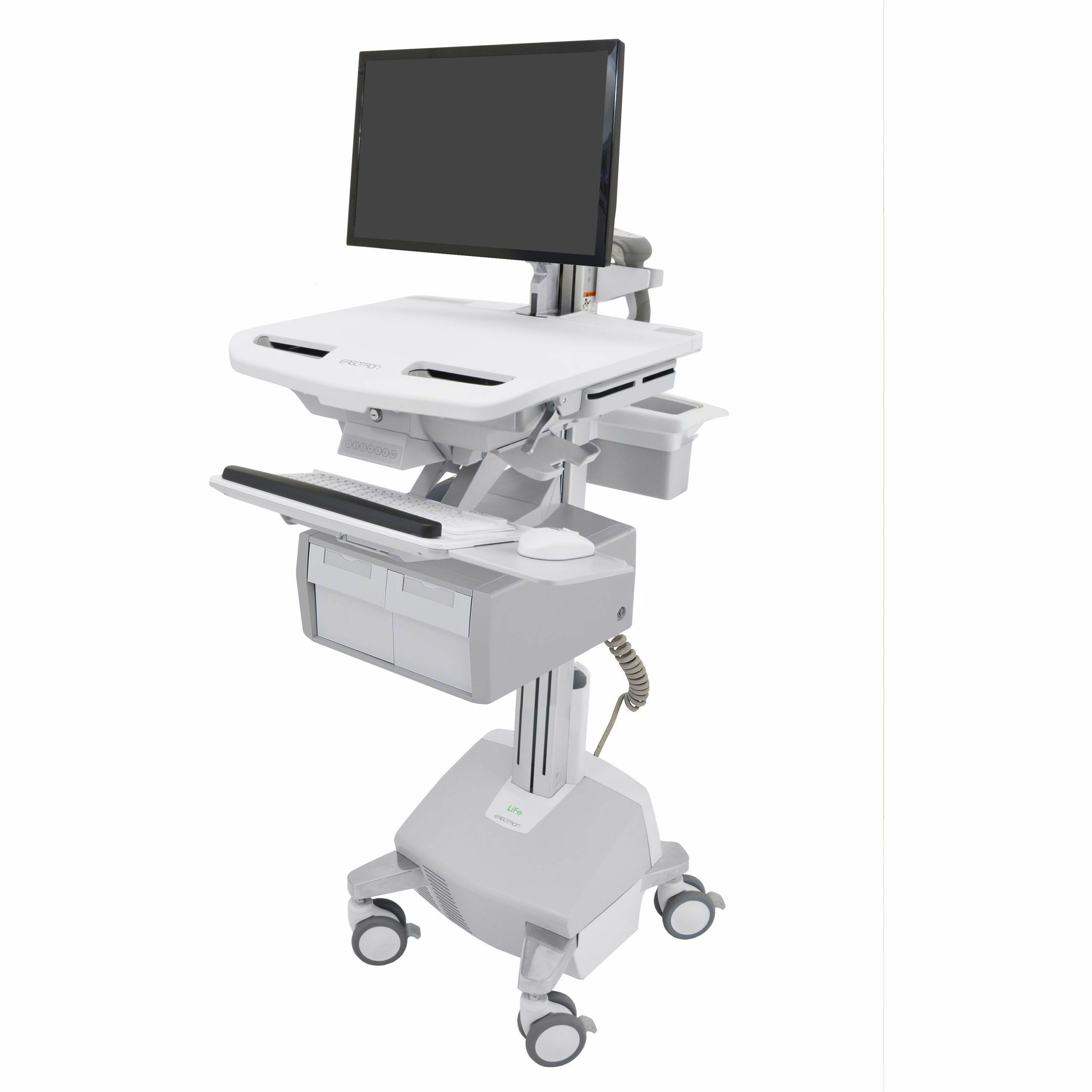 Ergotron StyleView Cart with LCD Arm, LiFe Powered, 2 Tall Drawers (2x1), US/CA/MX