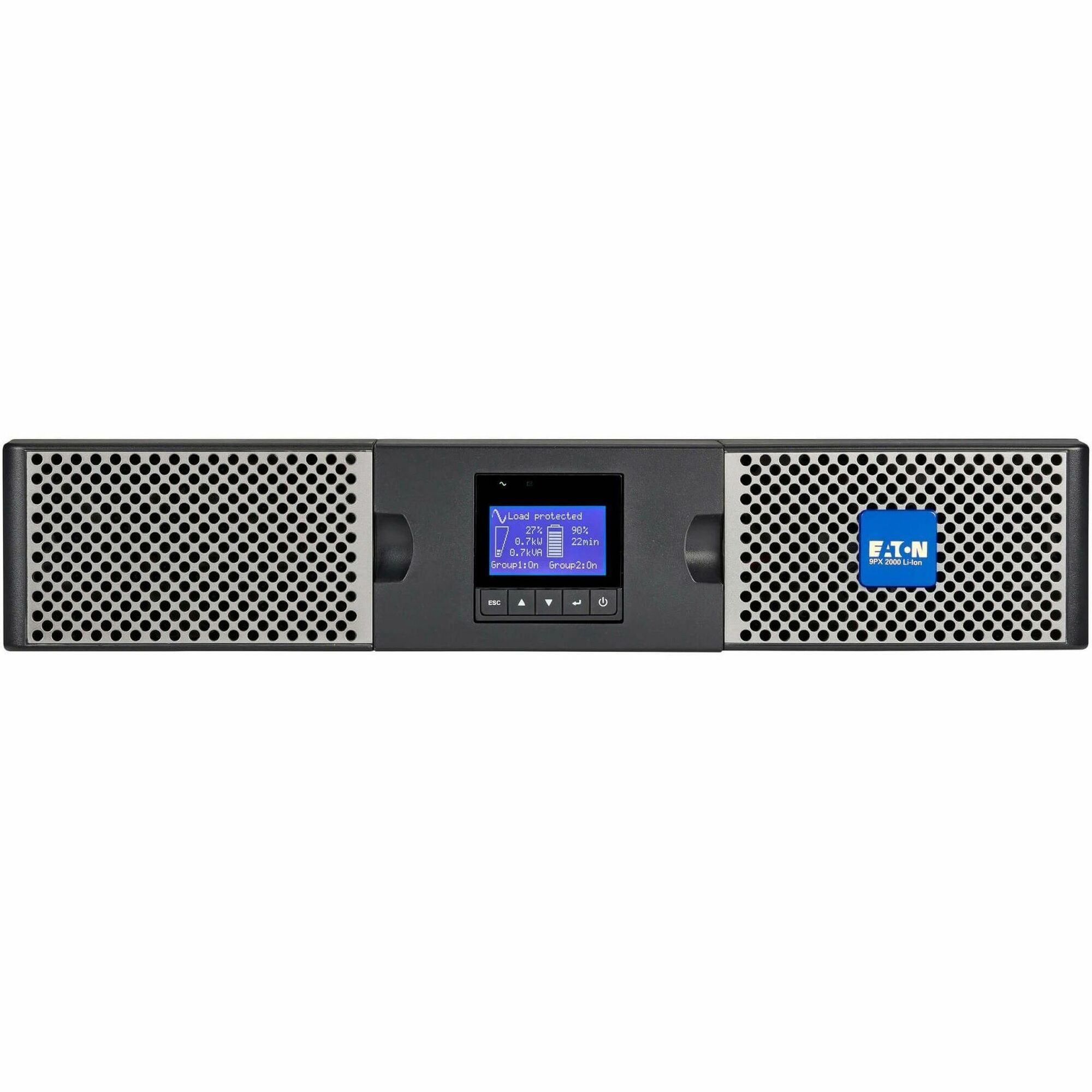 Eaton 9PX 2000VA 1800W 120V Online Double-Conversion UPS - 5-20P, 6x 5-20R, 1 L5-20R, Lithium-ion Battery, Cybersecure Network Card, 2U Rack/Tower