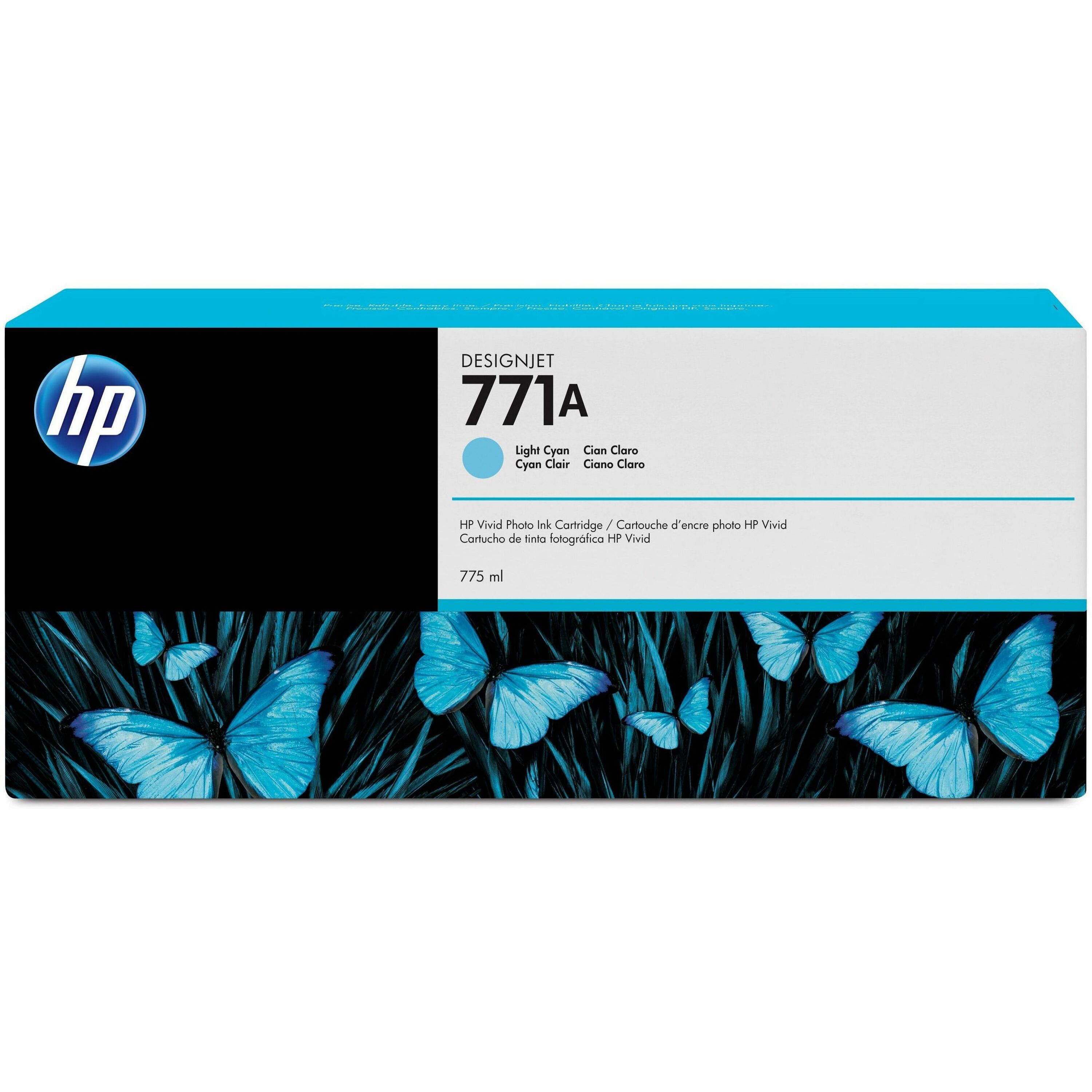 HP 771A (B6Y20A) Original Inkjet Ink Cartridge - Single Pack - Light Cyan - 1 Each