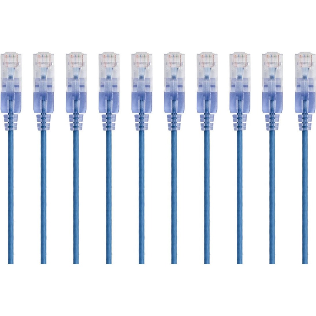 Monoprice 10-Pack, SlimRun Cat6A Ethernet Network Patch Cable, 5ft Blue