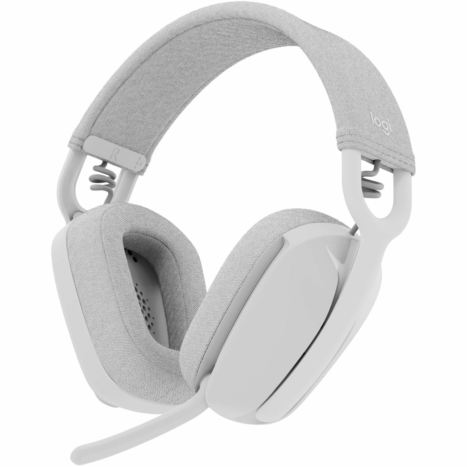 Logitech Zone Vibe 100 Wireless Over Ear Headphones, Noise Canceling Microphone, Advanced Multipoint Bluetooth Headset, Off-white
