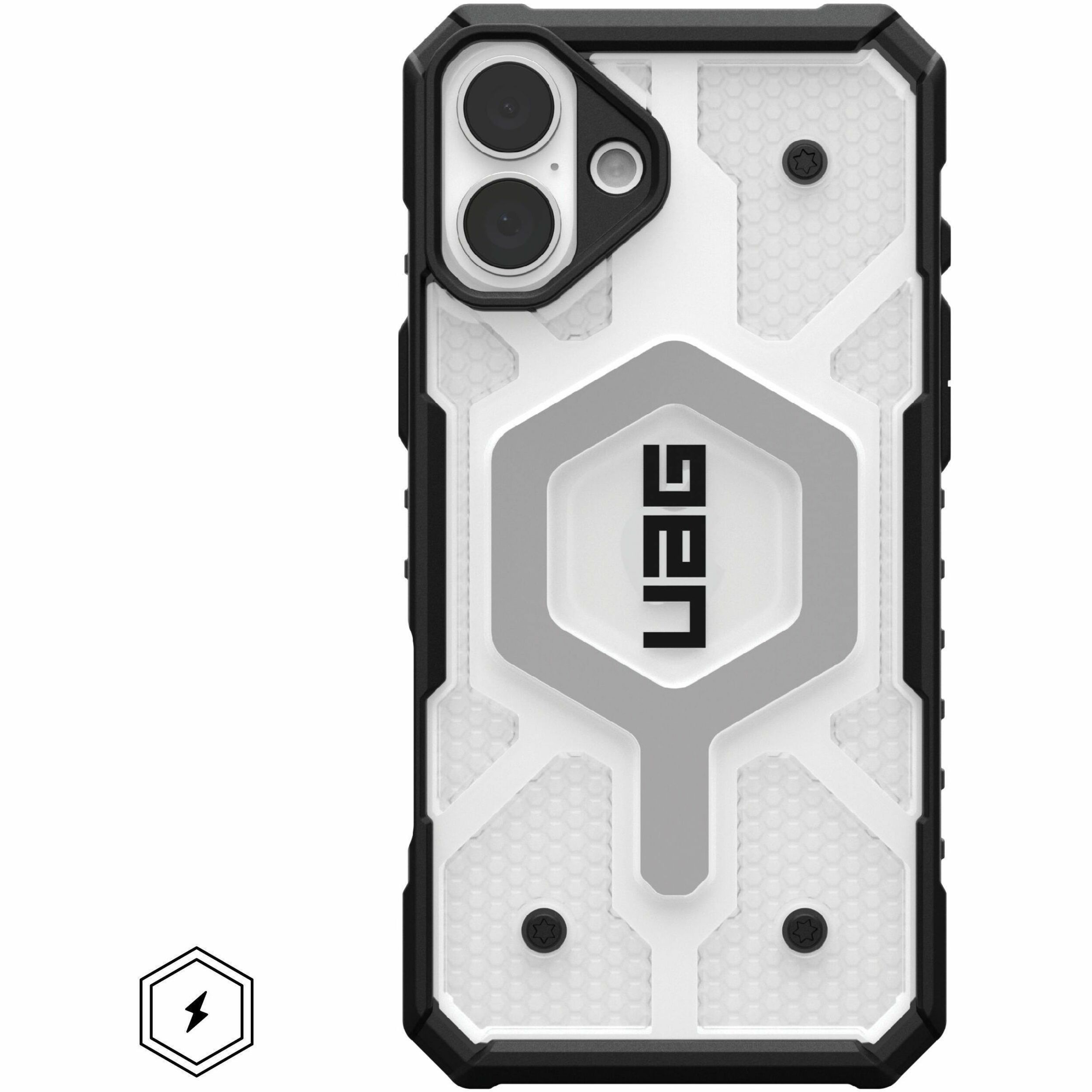 Urban Armor Gear Pathfinder Clear iPhone 16 Plus Case - Ice/Silver