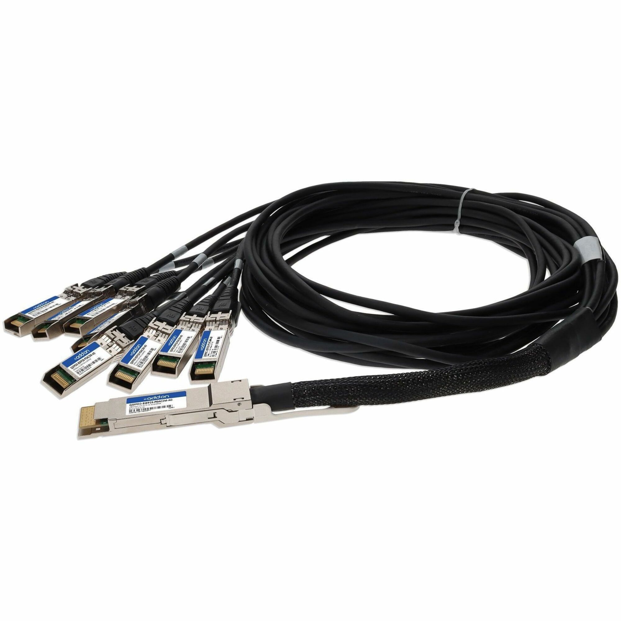 AddOn MSA and TAA Compliant 200GBase-CU QSFP-DD 200G to 8xSFP28 Direct Attach Cable (Passive Twinax, 2m)