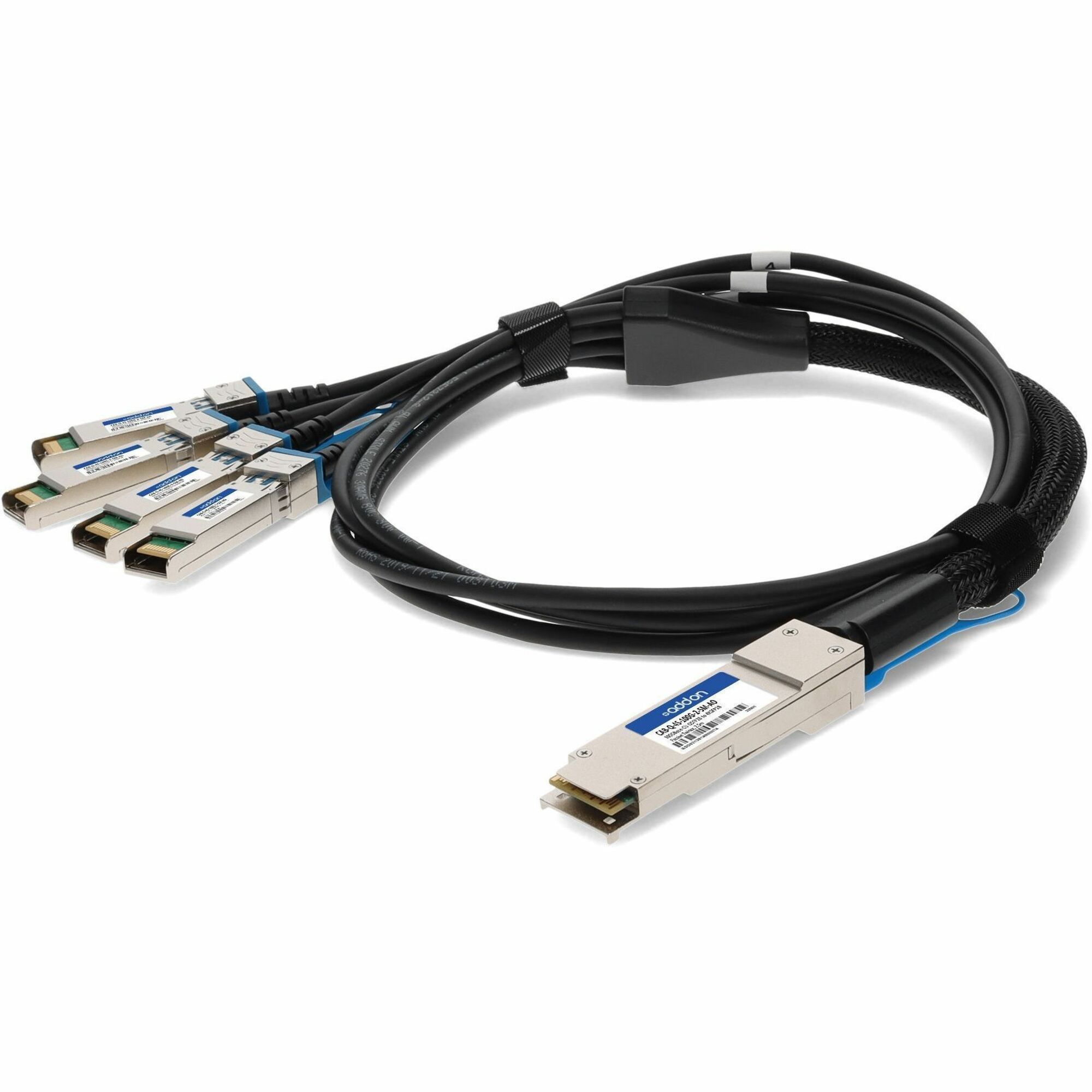 AddOn Arista Networks® CAB-Q-4S-100G-2-5M Compatible TAA Compliant 100GBase-CU QSFP28 to 4xSFP28 Direct Attach Cable (Passive Twinax, 2.5m)