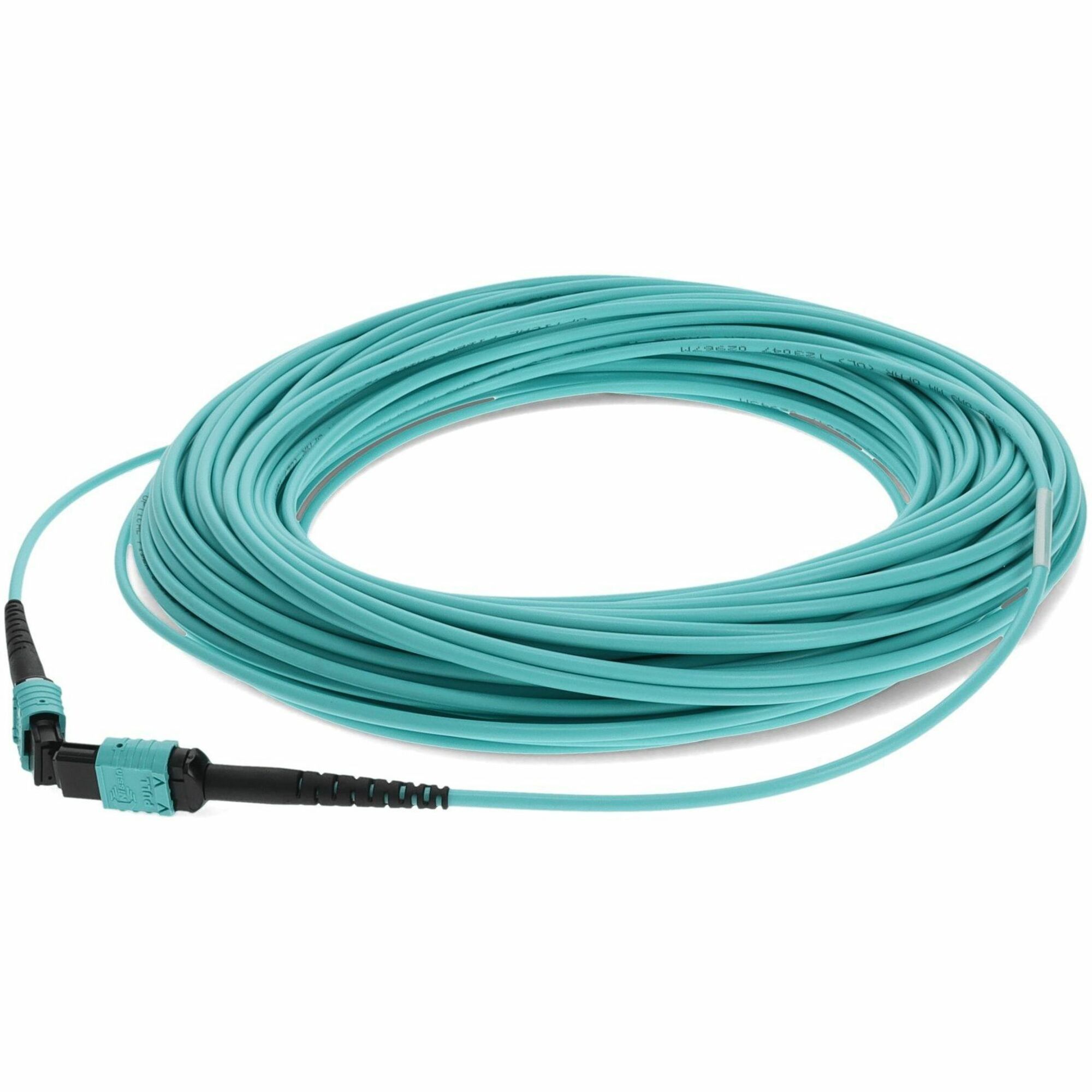 AddOn 27m MPO/UPC to MPO/UPC Aqua OM4 OFNR (Riser-Rated) 12-Strand MMF (Multi Mode) Fiber Patch Cable, 50/125