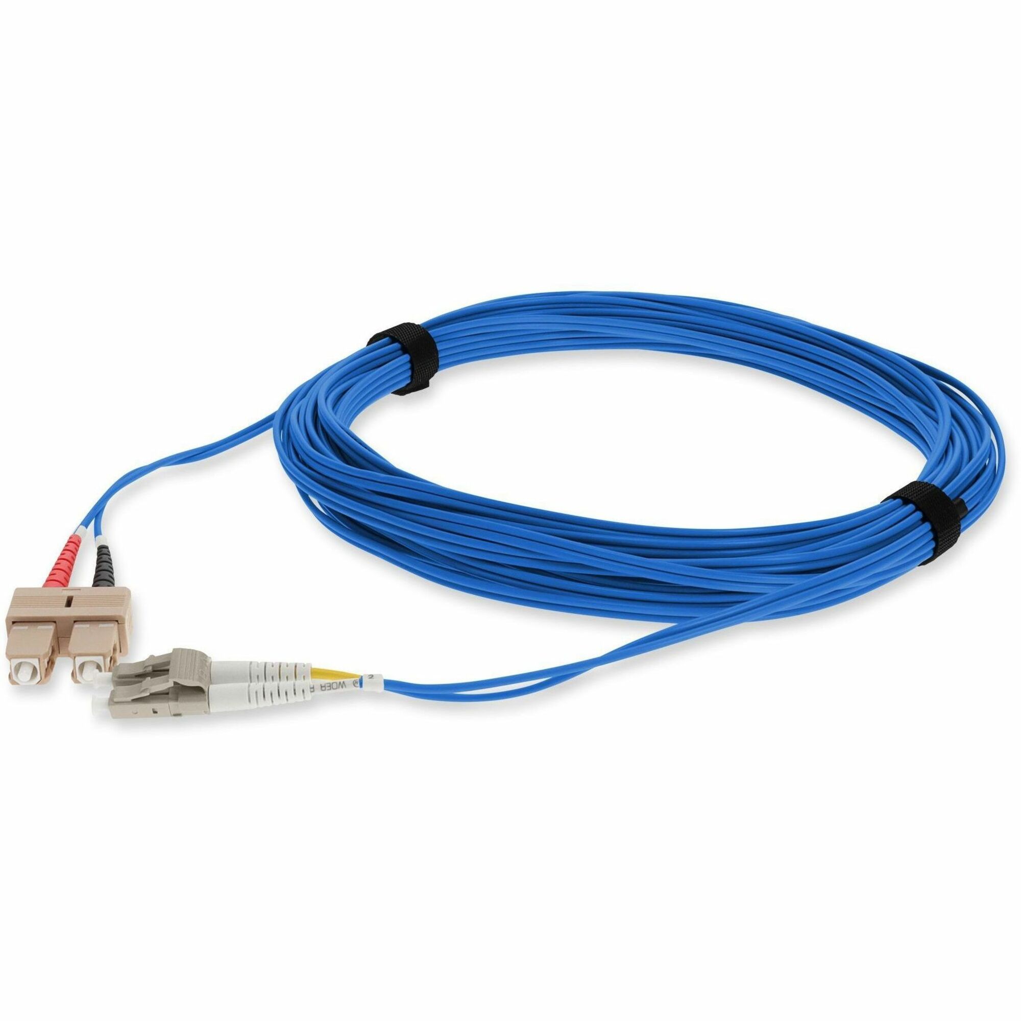 AddOn 10m SC to LC Blue OM4 Duplex OFNR (Riser-Rated) Fiber Patch Cable