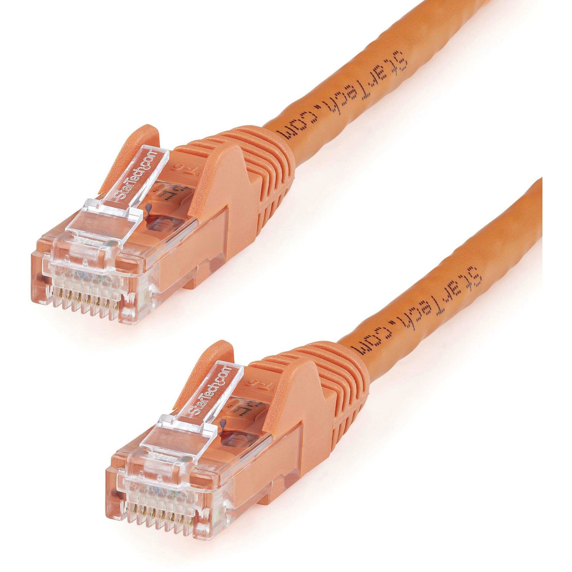 StarTech 12ft CAT6 Ethernet Cable - Orange Snagless Gigabit - 100W PoE UTP 250Mhz Category 6 Patch Cord UL Certified Wiring/TIA