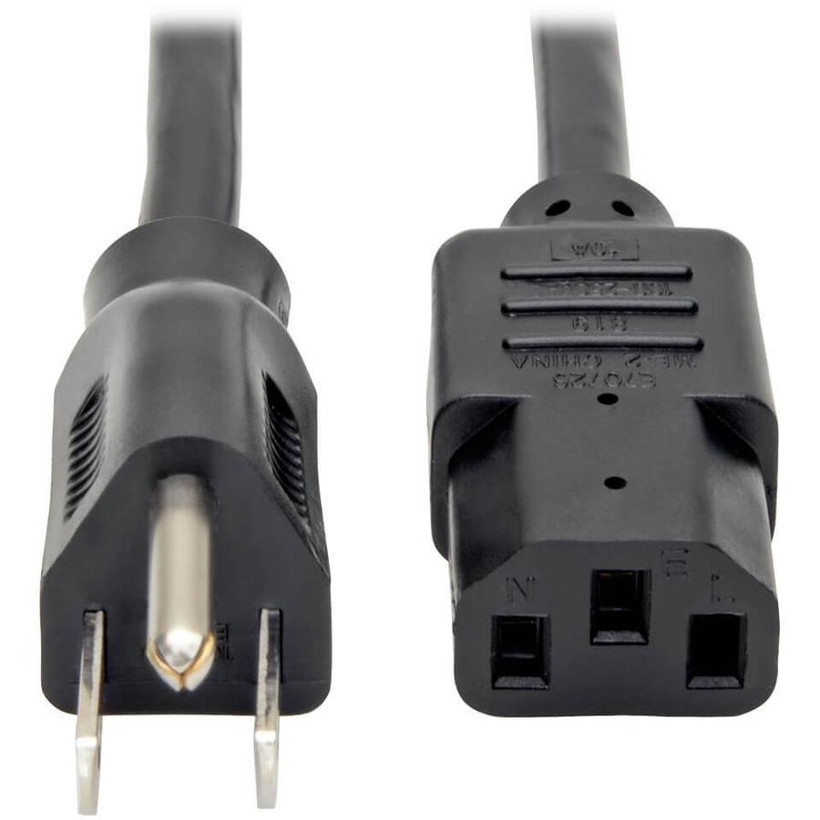 Eaton Tripp Lite Series Desktop Computer Power Cord, NEMA 5-15P to C13, 5-Pack - 10A, 125V, 18 AWG, 2 ft. (0.61 m), Black