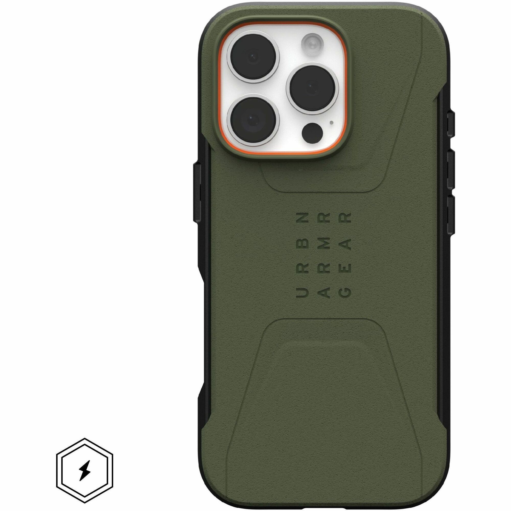 Urban Armor Gear Civilian Carrying Case Apple iPhone 16 Pro Smartphone - Olive Drab