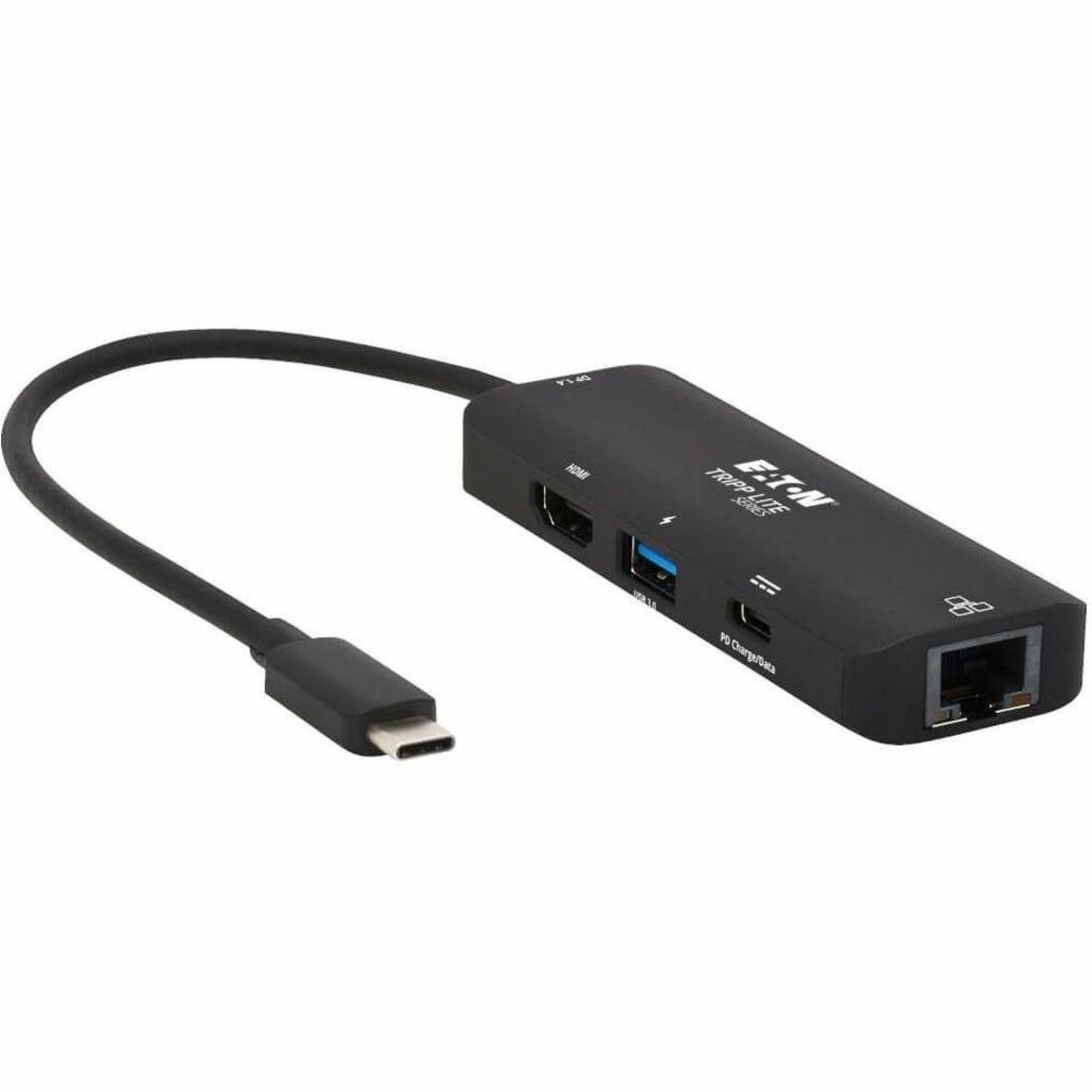Eaton Tripp Lite Series USB-C Multiport Adapter - 4K 60 Hz HDMI, USB 3.x (5Gbps) Hub Ports, GbE, 100W PD Charging, HDR, HDCP 2.2
