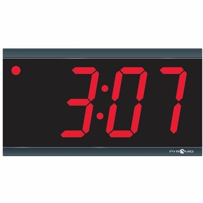 Pyramid 4in x 4 Digit Red LED Digital Wall Clock