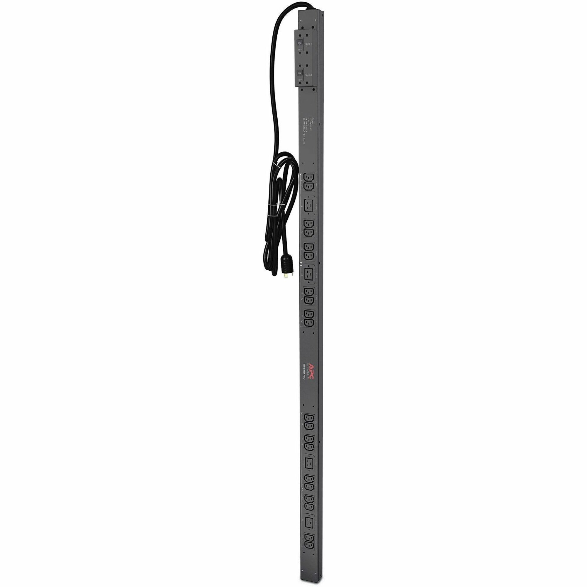 APC NetShelter Basic Rack PDU, Zero U, 30A, 200/208V, 20 C13 and 4 C19 outlet