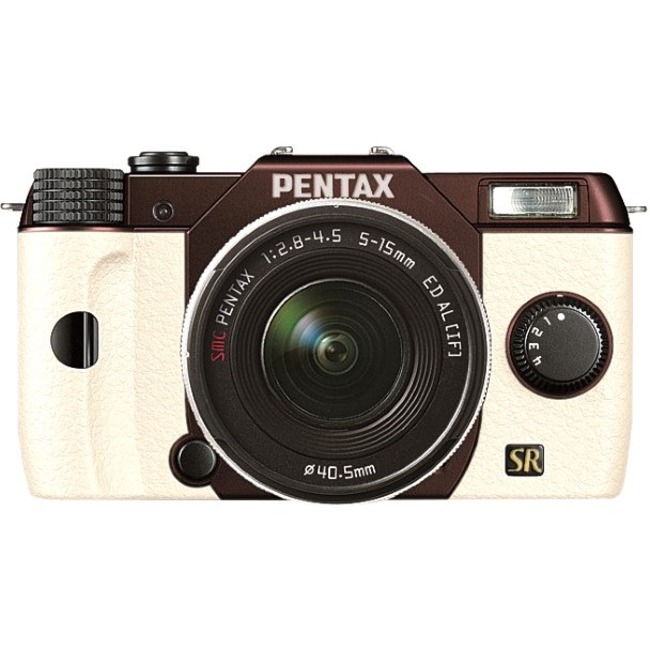 Pentax Q7 12.4 Megapixel Mirrorless Camera with Lens - 0.20" - 0.59" - Metal Brown, White