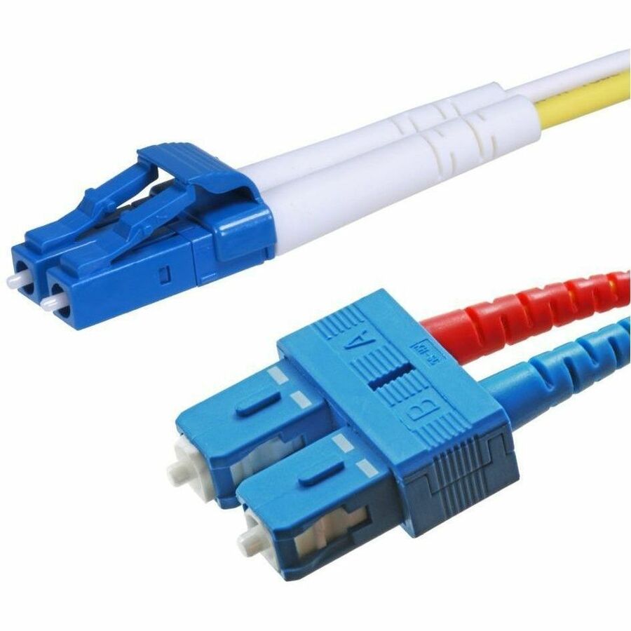 Monoprice Single-Mode Fiber Optic Cable - LC-SC UL 3mm 9/125 OFNR Duplex Yellow 3m
