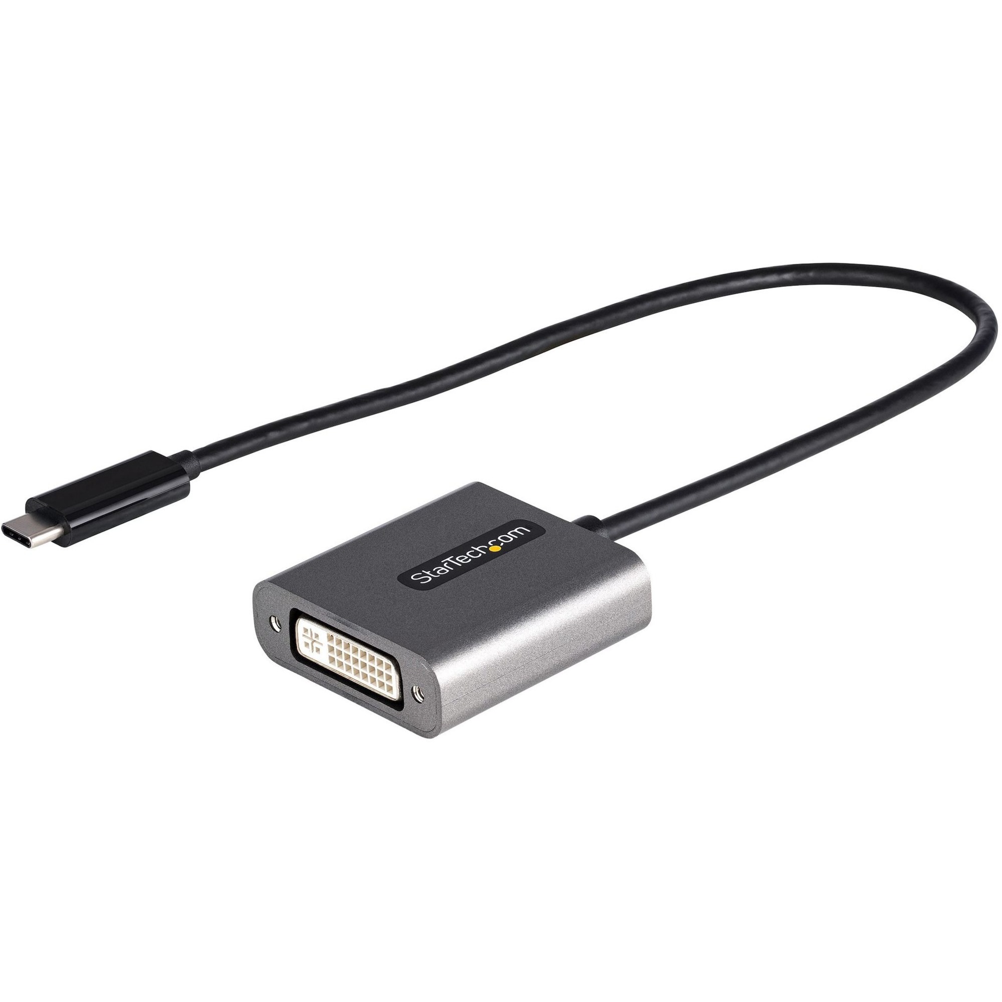 StarTech USB C to DVI Adapter, 1920x1200p, USB Type-C to DVI-D Adapter Dongle, USB-C to DVI Display/Monitor Video Converter, 12" Cable