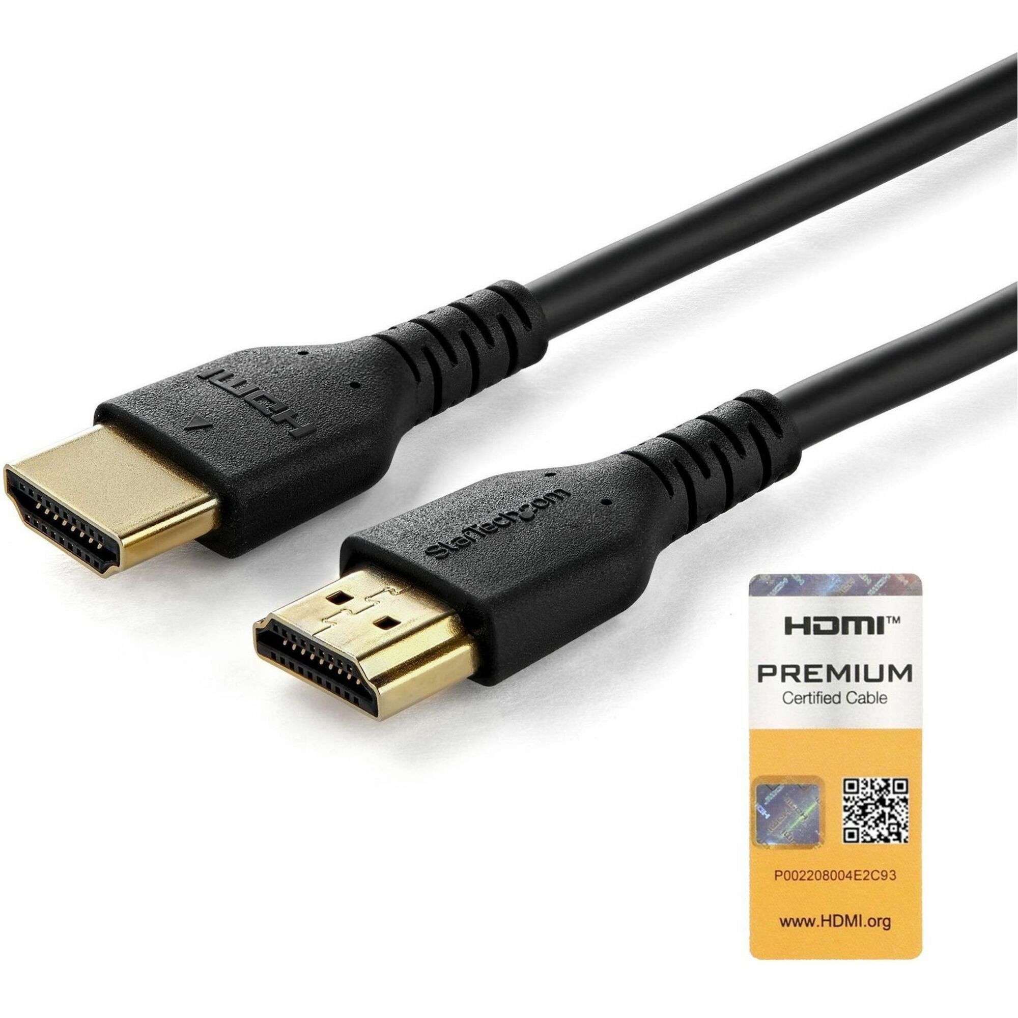 StarTech.com 3.3ft (1m) Slim HDMI 2.0 Cable, Flexible Premium HDMI Cord with Ethernet, 4K 60Hz HDR10, Aramid Fiber with TPE Jacket