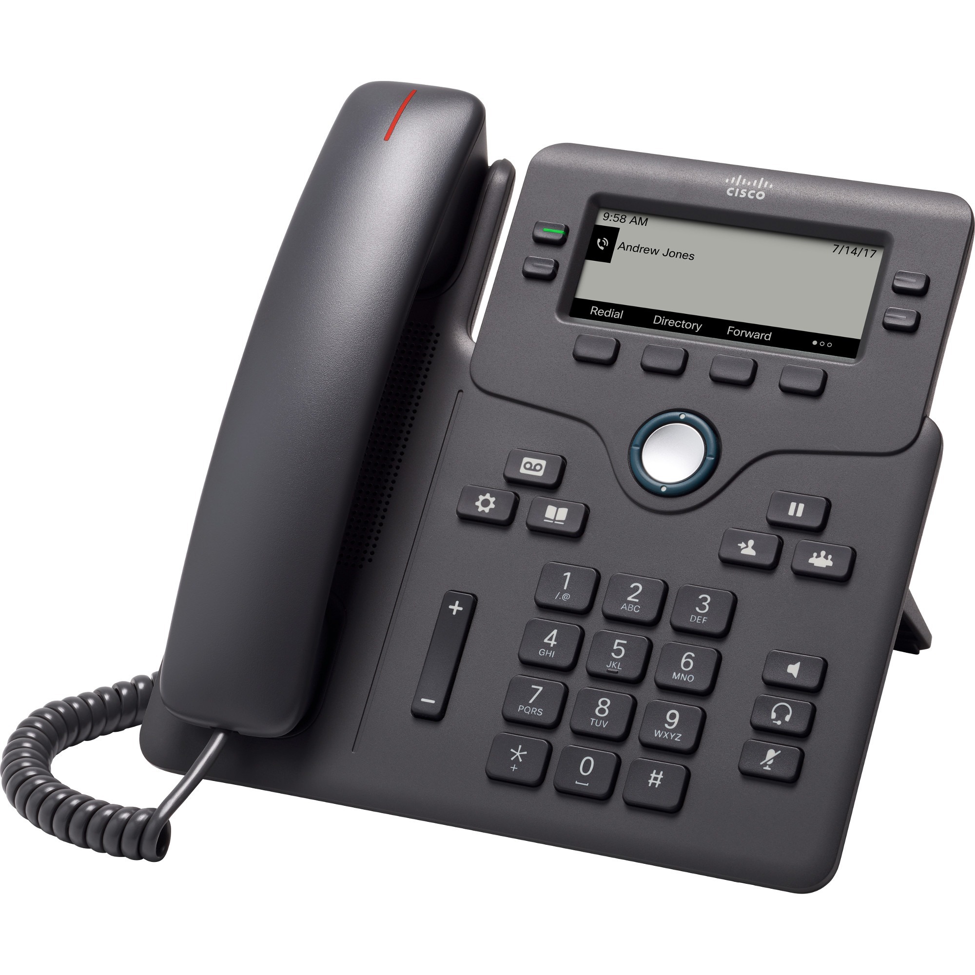 Cisco 6841 IP Phone - Refurbished - Corded - Corded - Wall Mountable, Desktop - Charcoal