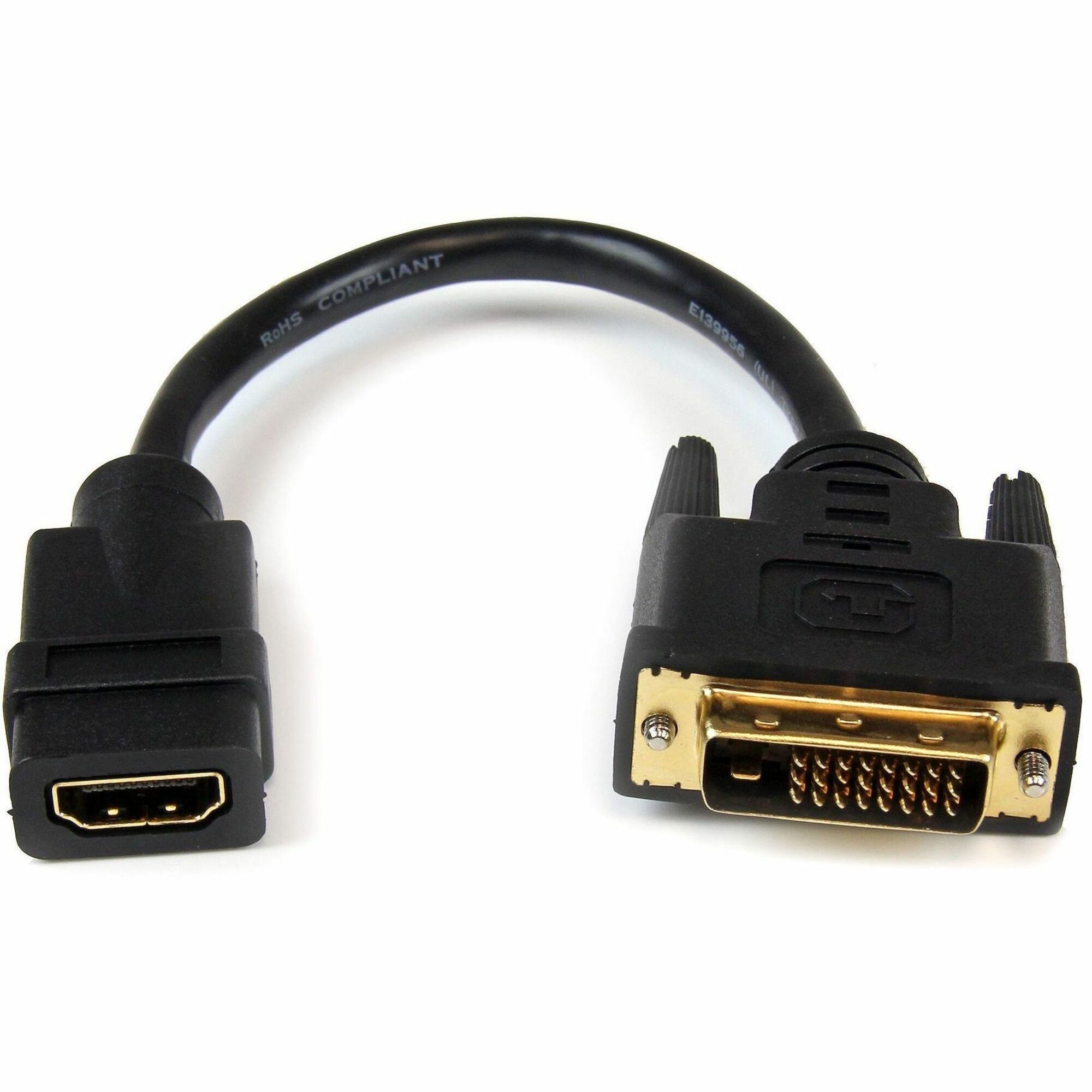 StarTech.com 8in HDMI® to DVI-D Video Cable Adapter - HDMI Female to DVI Male