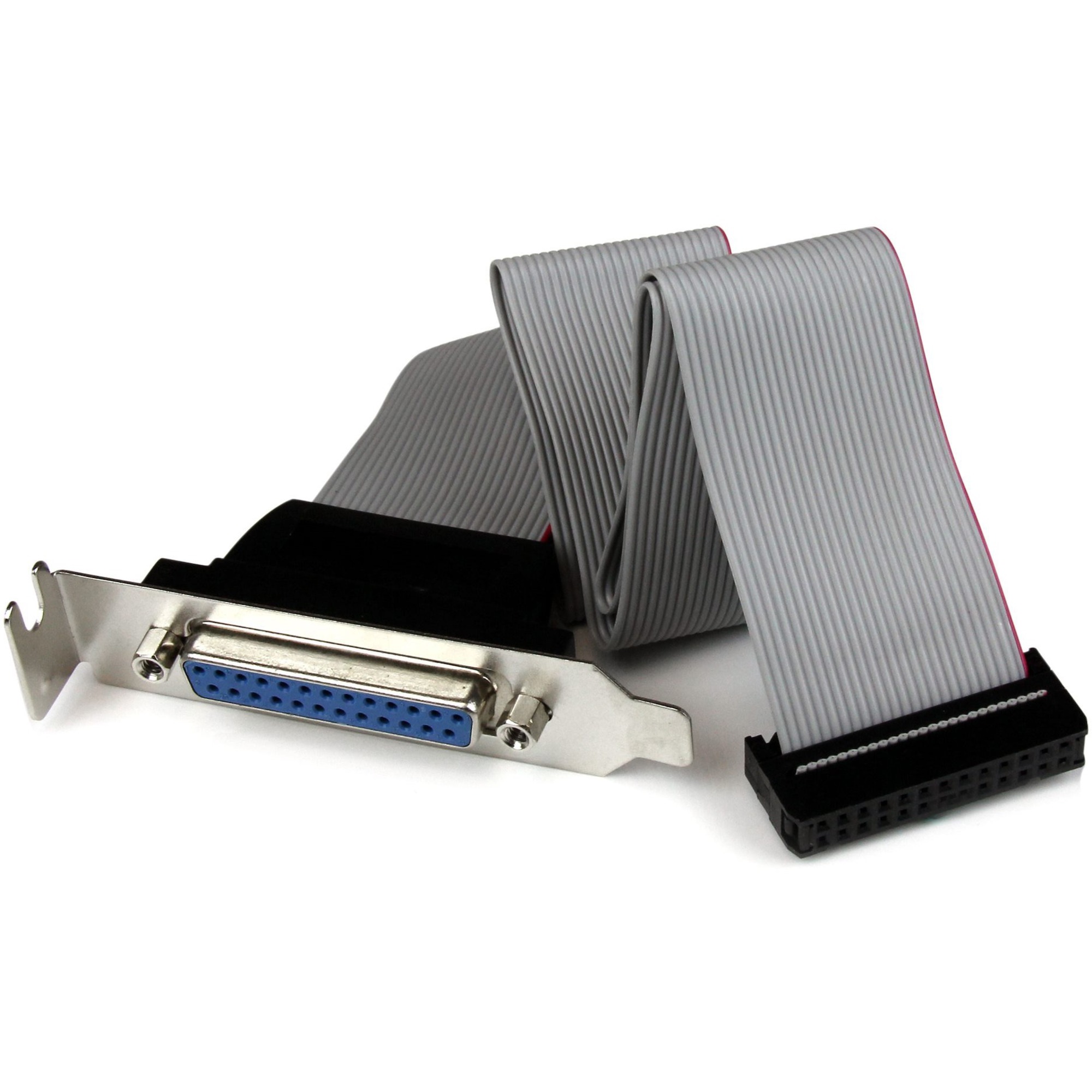 StarTech Low Profile 16in Parallel Port Header Cable Adapter with Bracket - DB25 (F) to IDC26