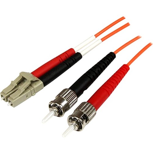 StarTech 3m Fiber Optic Cable - Multimode Duplex 50/125 - OFNP Plenum - LC/ST - OM2 - LC to ST Fiber Patch Cable