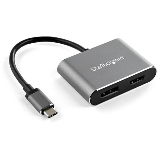 StarTech USB C Multiport Video Adapter - 4K 60Hz USB-C to HDMI 2.0 or DisplayPort 1.2 Monitor Adapter - HBR2 HDR - USB Type-C 2-in-1