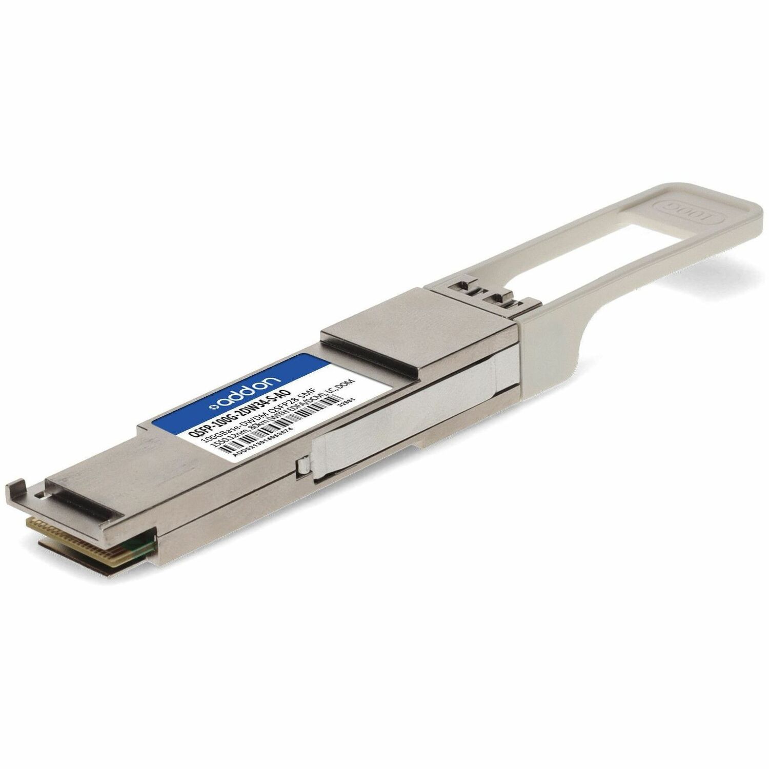 AddOn Cisco® QSFP-100G-2DW34-S Compatible TAA 100GBase-DWDM PAM4 QSFP28 Transceiver C-Band Channel DW34 (SMF, 1550.12nm, 80km w/EDFA/DCM, LC, DOM)