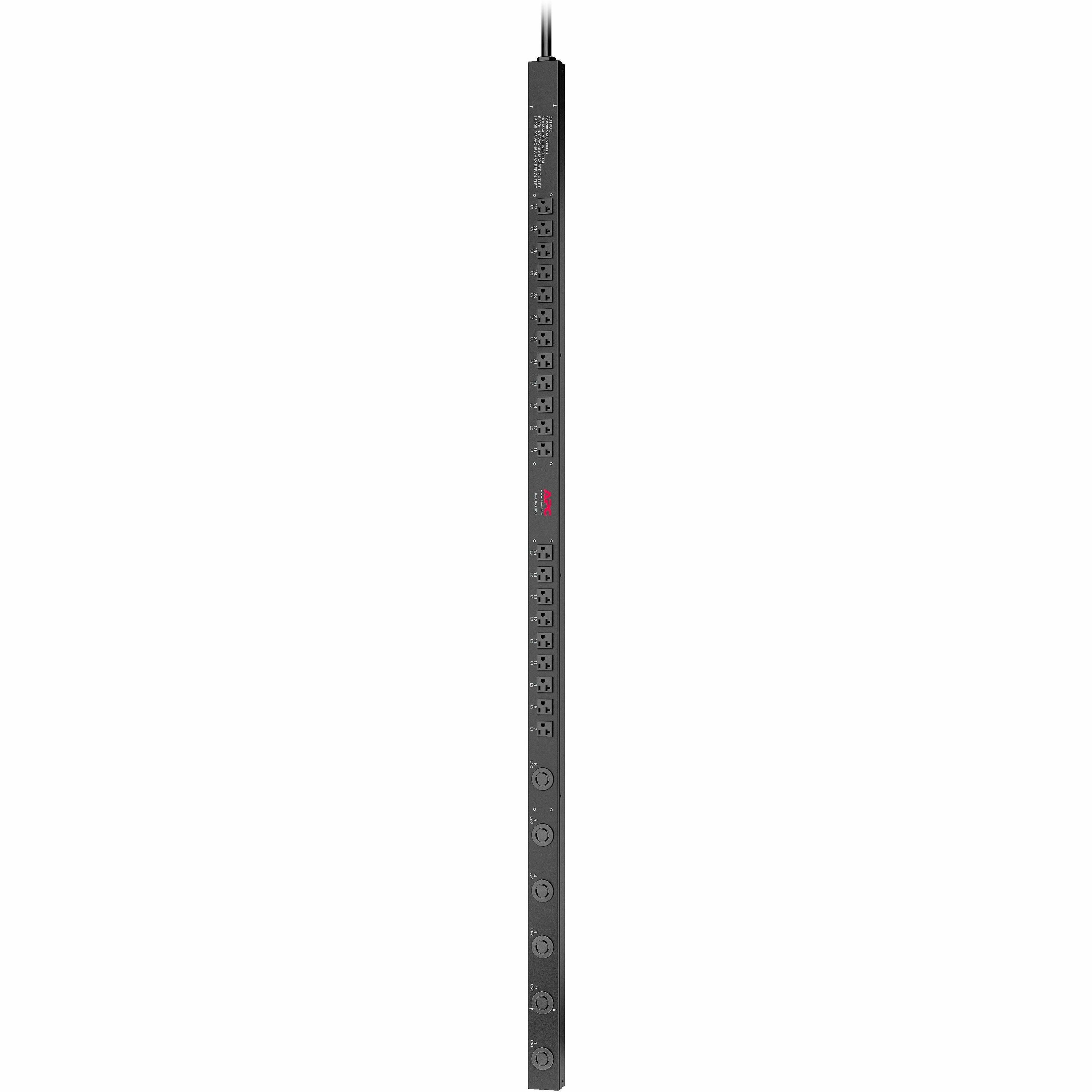 APC NetShelter Basic Rack PDU, Zero U, 5.7kW, 120 and 208V, 21 5-20 and 6 L6-20 outlet