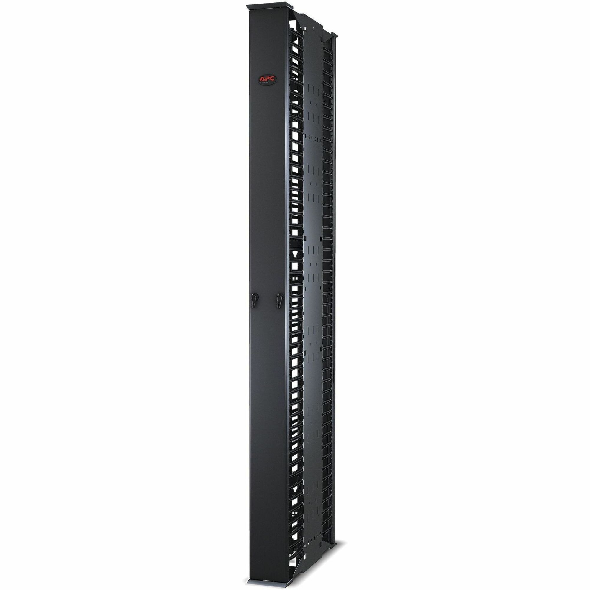 Performance,Vertical Cable Manager for 2 & 4 Post Racks, 84"H x 6"W, Double-Sided with Doors