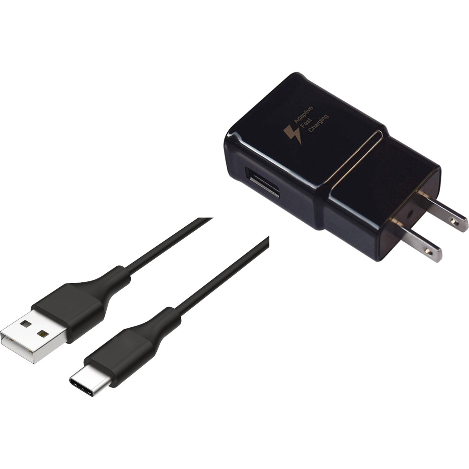 4XEM Samsung Compatible USB-A Wall Charger Kit with 6ft USB-A to USB-C Cable, 5V/2A, Black