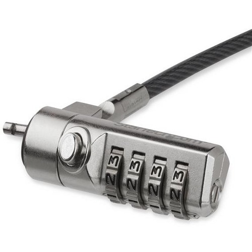 StarTech 6.6ft Laptop Cable Lock, 4-Digit Combination Anti-Theft Security Lock for K-Slot Computer/Device, Vinyl Coated Steel, TAA