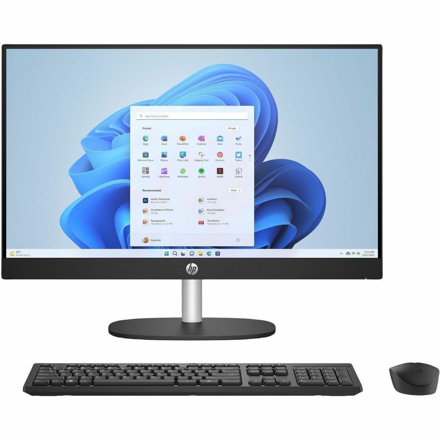 HP 24-cr0040 All-in-One Computer - AMD Ryzen 5 7520U - 16 GB - 1 TB PCI Express NVMe SSD - 23.8" Full HD Touchscreen - Desktop - Jet Black
