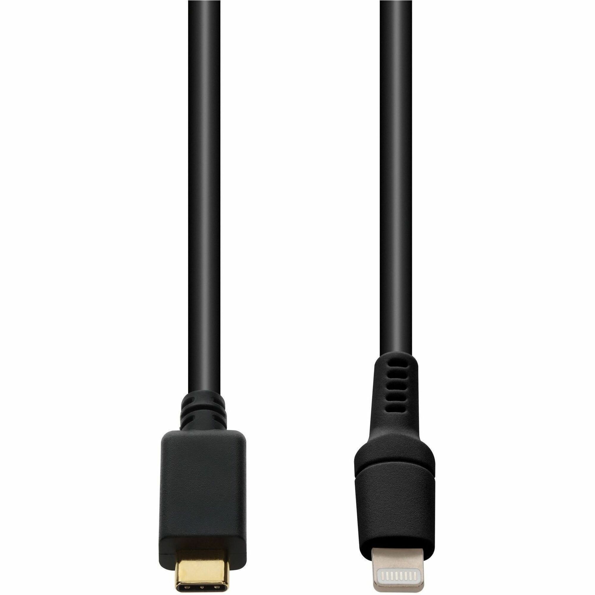 AddOn 1m USB C 2.0 (Male) to Lightning (Male) Sync and Charge Black Cable, MFI, 480Mbps