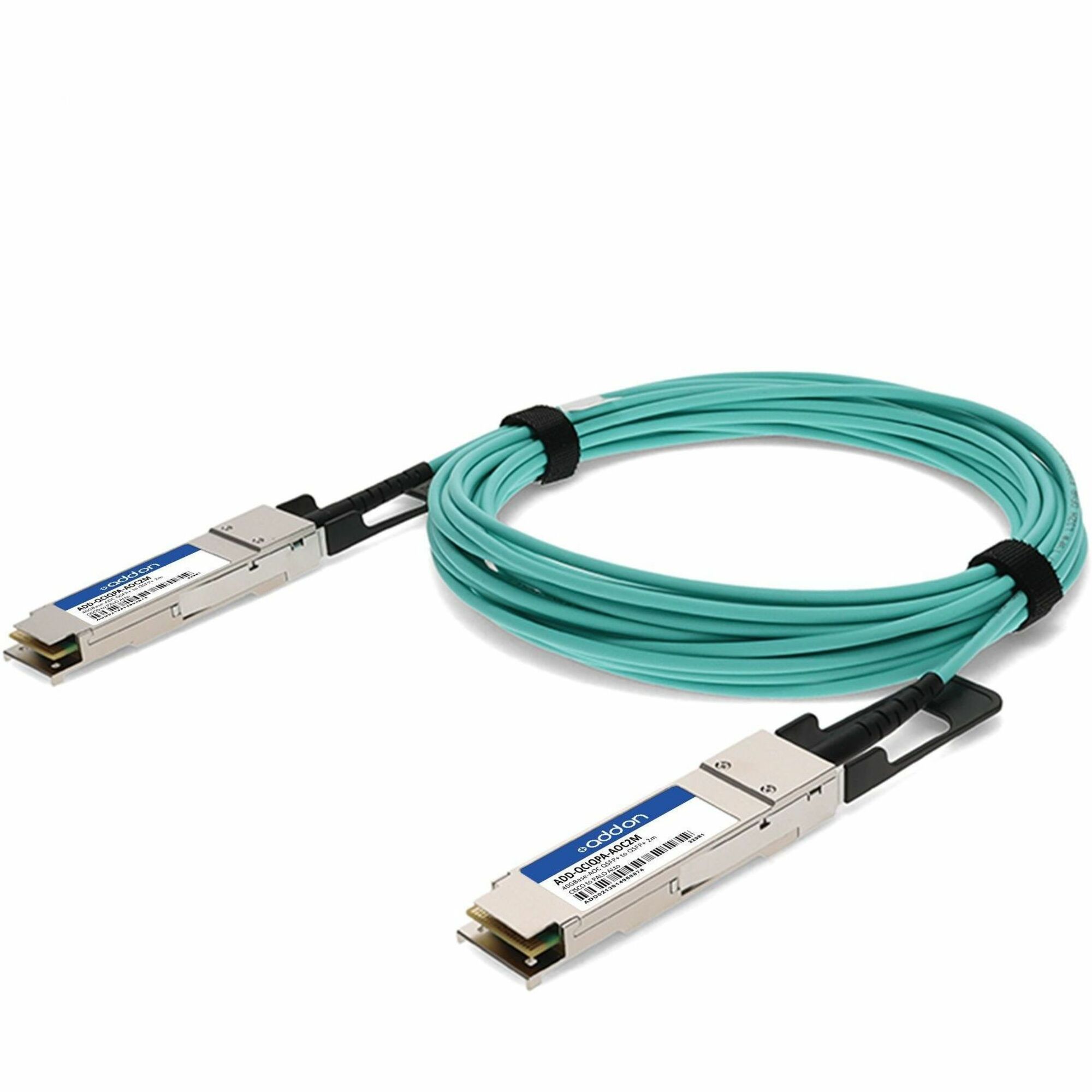 AddOn Cisco® QSFP-40G-AOC2M to Palo Alto Networks® PAN-QSFP-AOC-2M Compatible TAA Compliant 40GBase-AOC QSFP+ to QSFP+ Active Optical Cable (850nm, MMF, 2m)