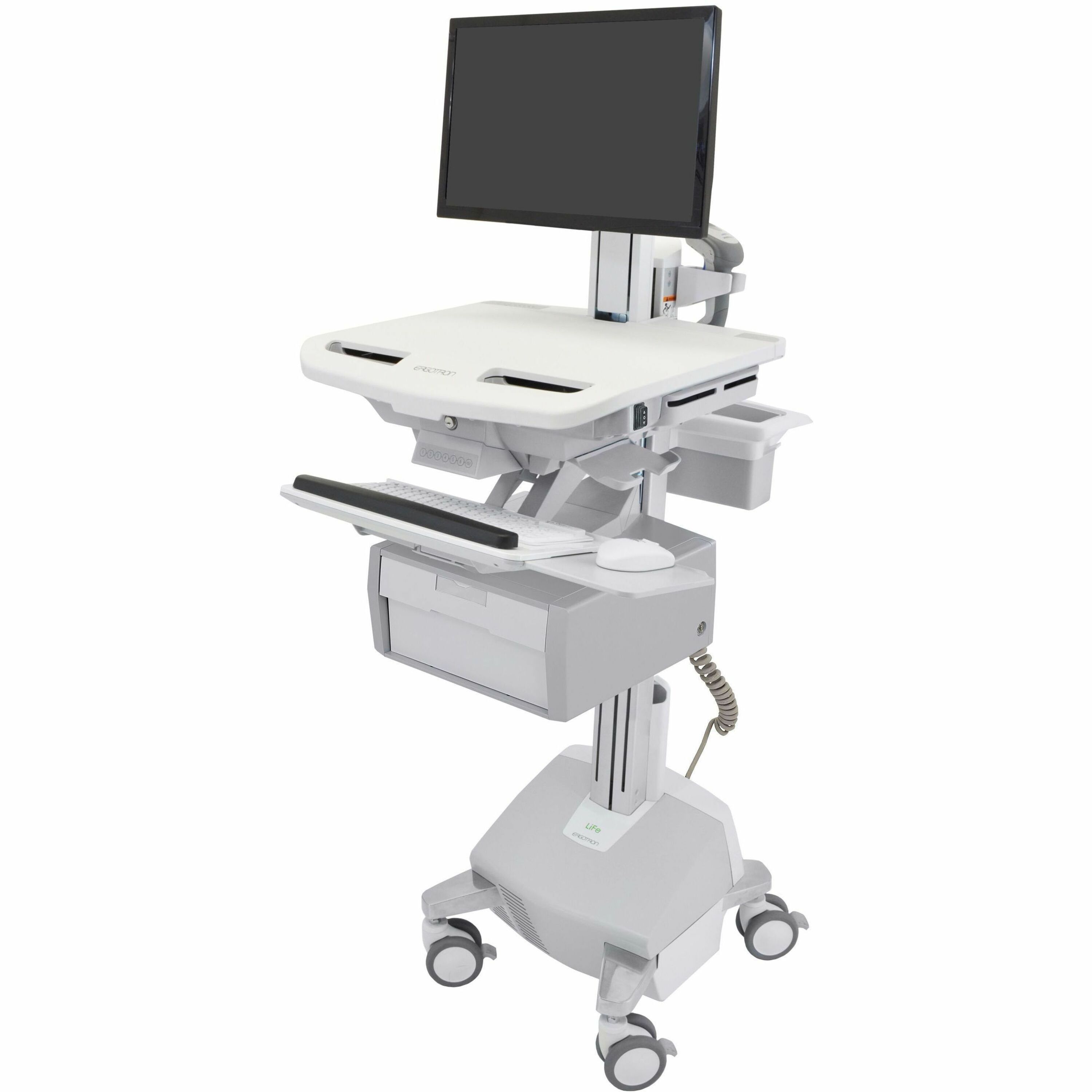 Ergotron StyleView Electric Lift Cart with LCD Pivot, LiFe Powered, 1 Tall Drawer (1x1)