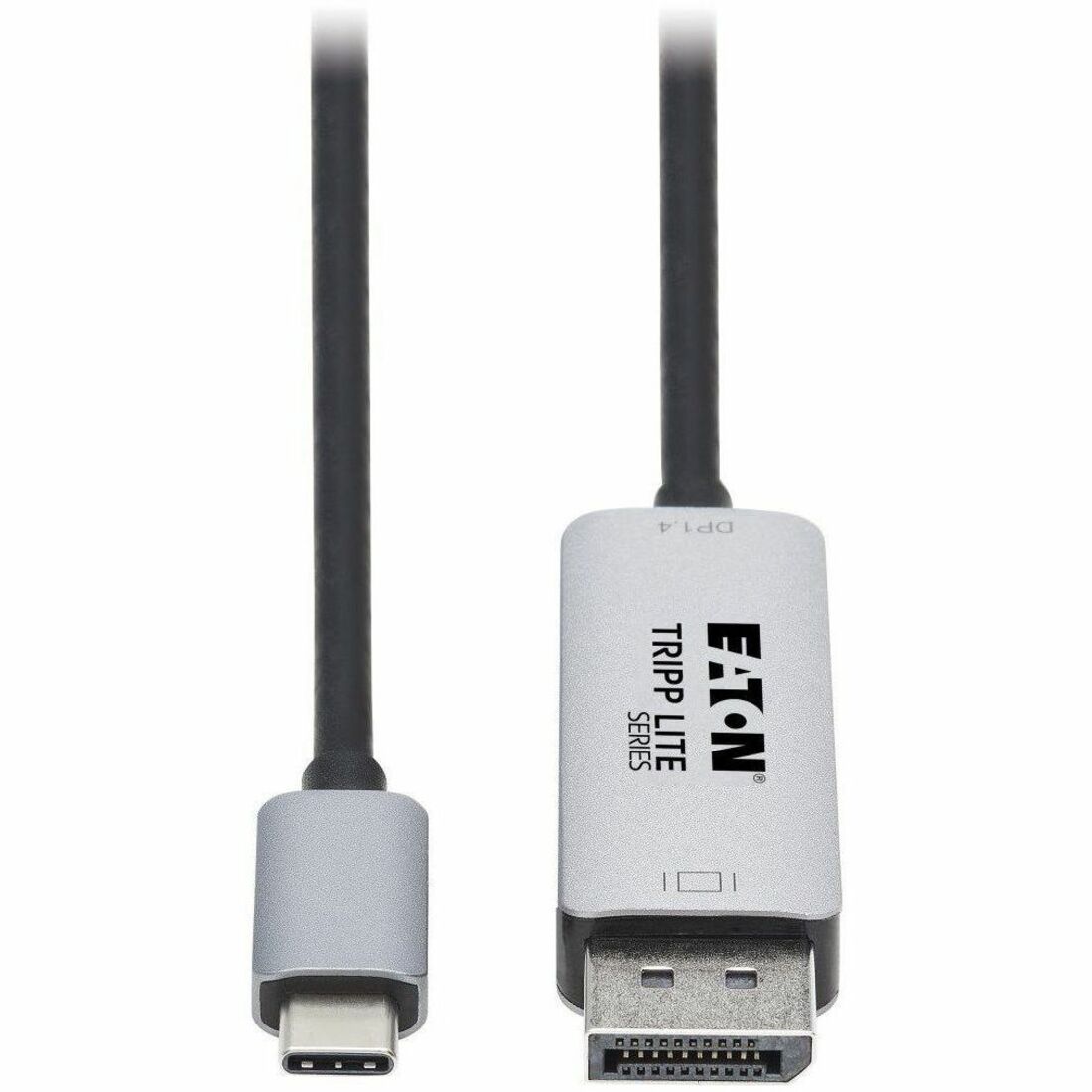 Eaton Tripp Lite Series USB-C to DisplayPort 1.4 Active Adapter Cable (M/M), UHD 8K/30 Hz or 4K/144 Hz, Black/Silver, 3 ft. (0.9 m)
