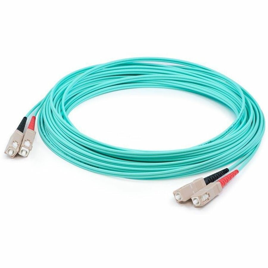 AddOn 29m SC to SC Aqua OM4 Duplex LSZH Fiber Patch Cable