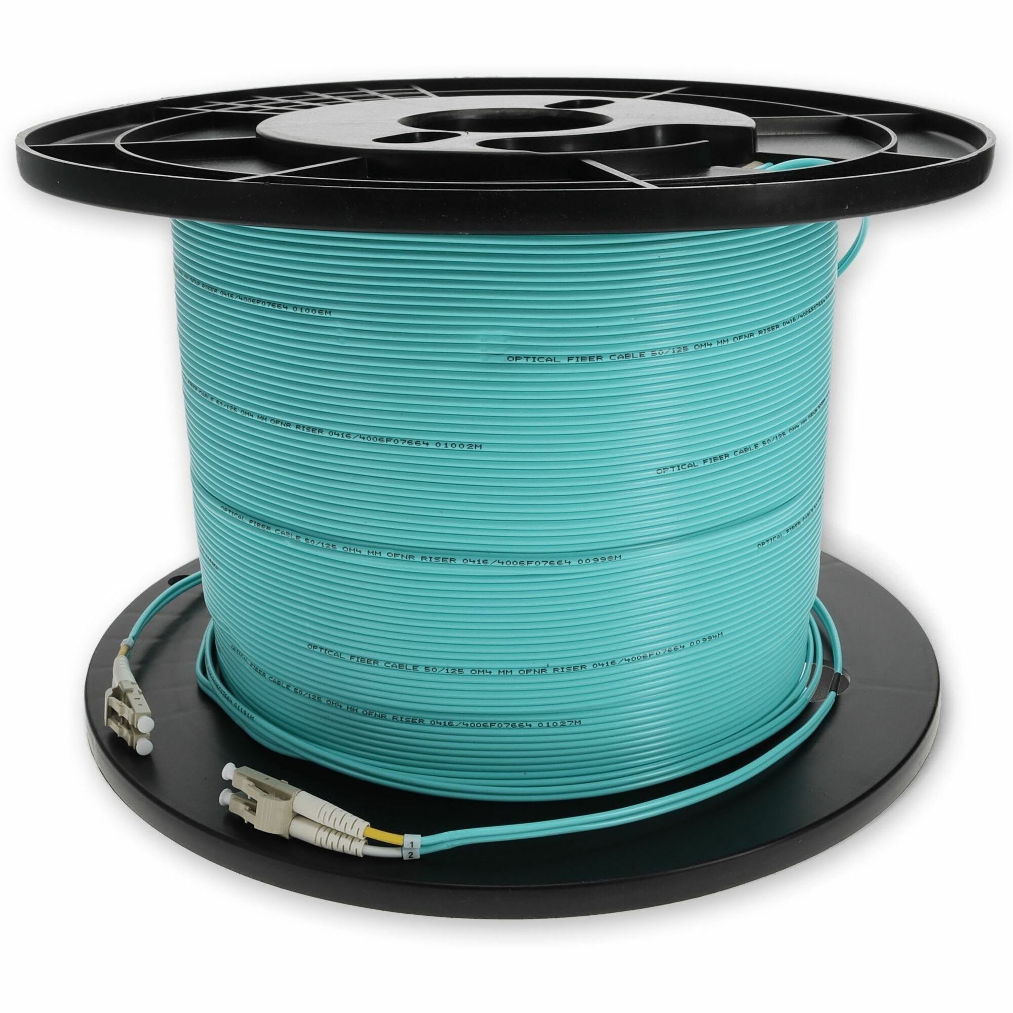 AddOn 180m LC to LC Aqua OM3 Duplex OFNR (Riser-Rated) MMF (Multi Mode) Fiber Patch Cable, 50/125