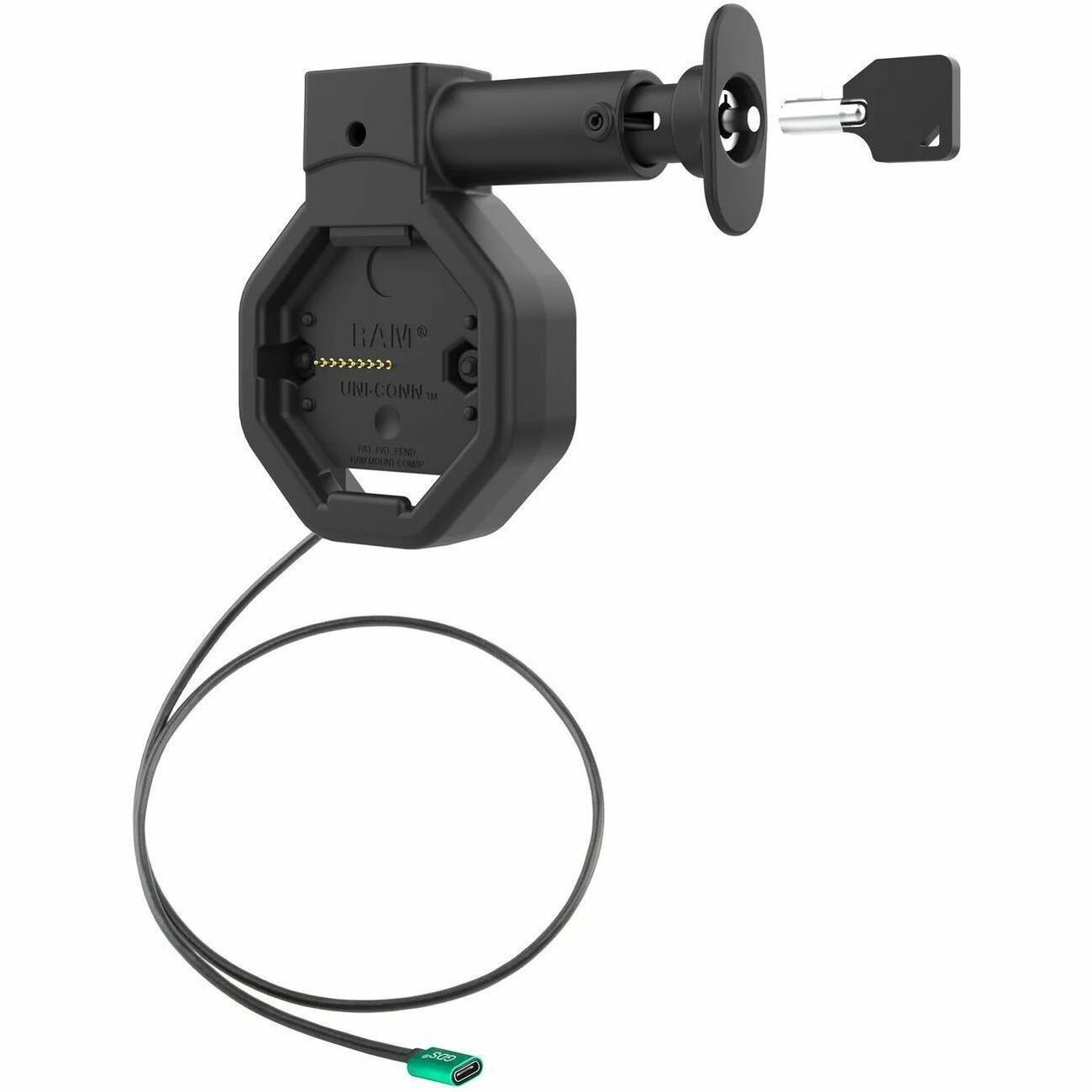 RAM Mounts GDS Uni-Conn Powered Locking USB-C Dock with Release Button