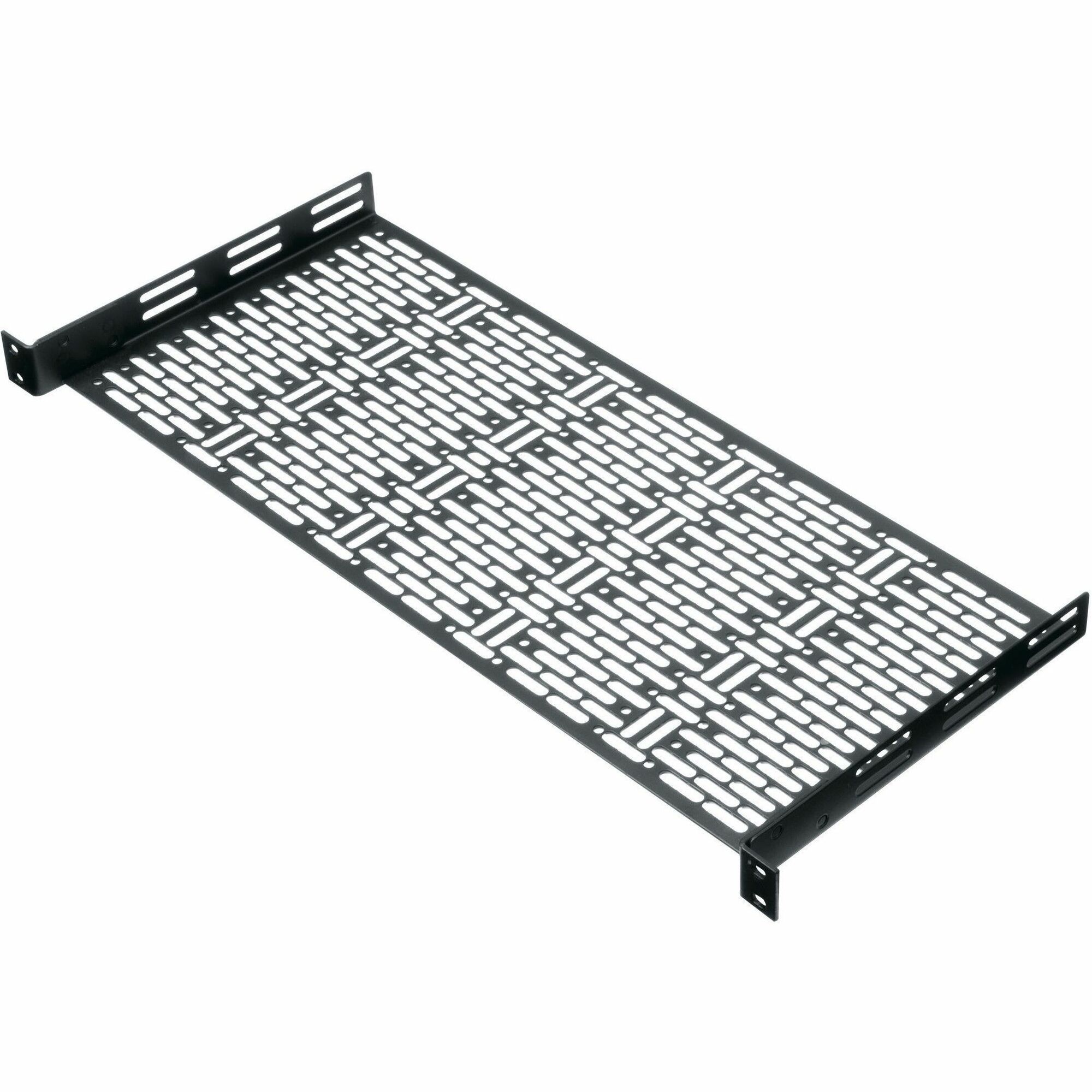 Middle Atlantic UFA 1RU Small Device Rack Mount Rack Shelf - 8in Depth - Steel - Black