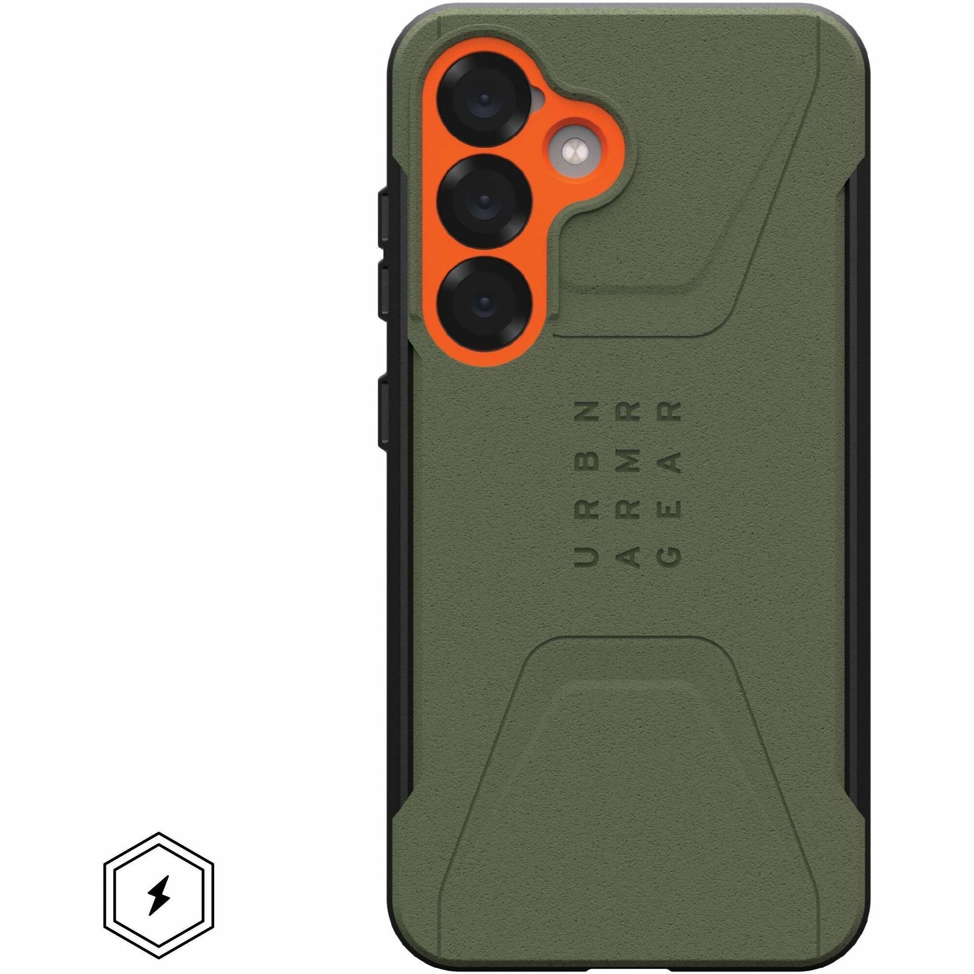 Urban Armor Gear Civilian Galaxy S25 Case - Olive Drab/Orange