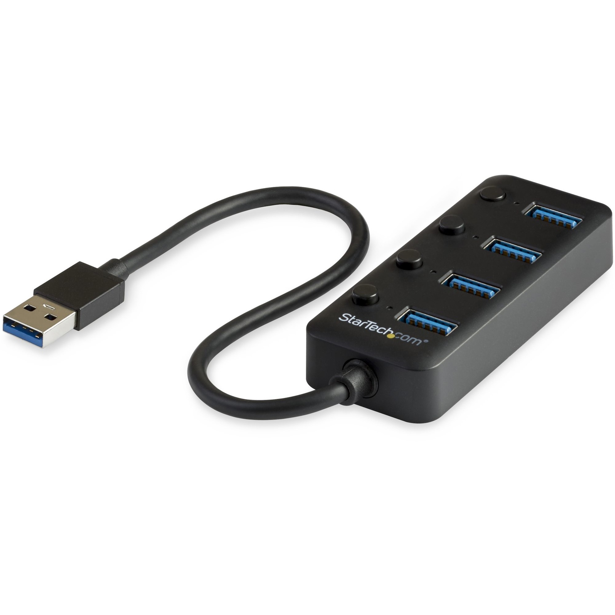 StarTech 4 Port USB 3.0 Hub - USB Type-A to 4x USB-A with Individual On/Off Port Switches - SuperSpeed 5Gbps USB 3.2 Gen 1 - Bus Power