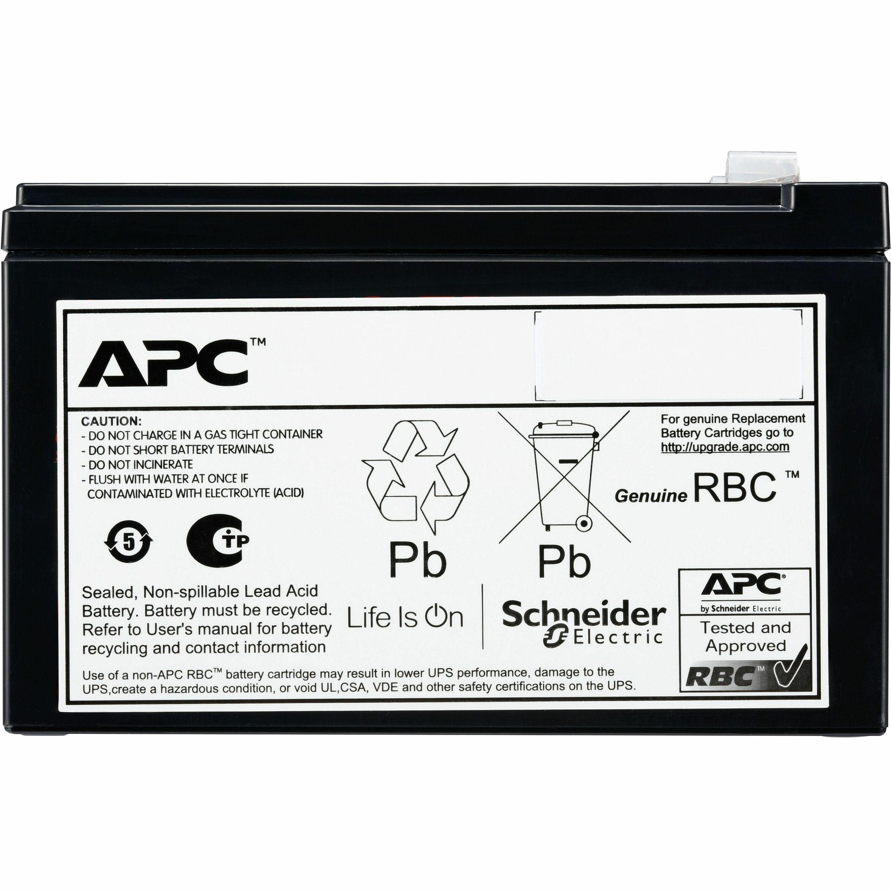 APC Replacement Battery Cartridge, VRLA, 9Ah, 72V DC, 2-year warranty
