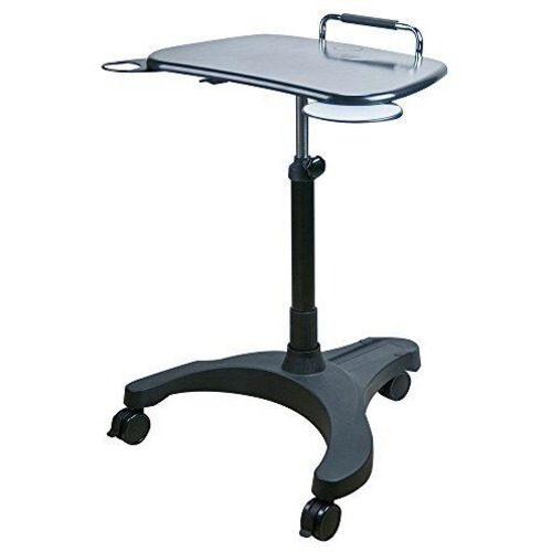 SIT AND STAND MOBILE LAPTOP WORKSTATION BLACK